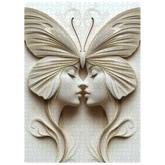 Puzzle de puzzle des jumeaux à face papillon 1000 pièces