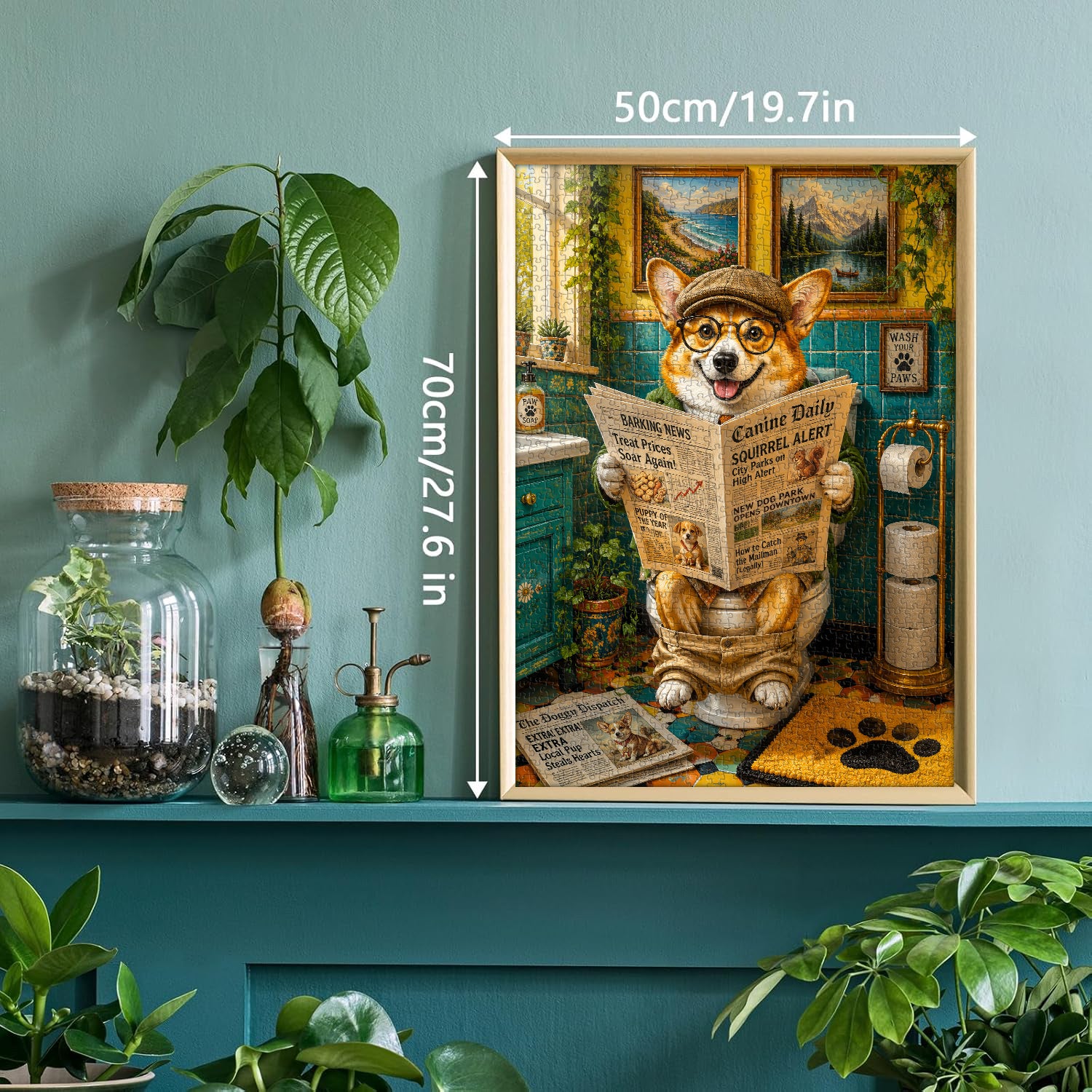 Bathroom Press Pup Jigsaw Puzzle 1000 Pieces