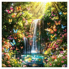 Wasserfall-Schmetterlinge-Garten-Puzzle 1000 Teile
