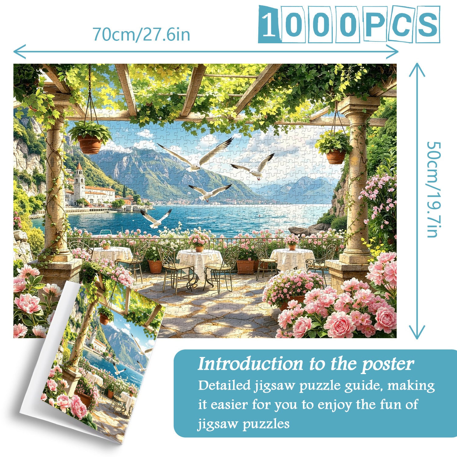 Sunlit Coastal Pergola Puzzle 1000 Teile