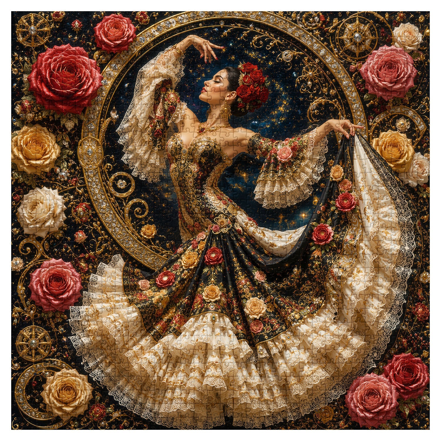 Rose Flamenco Jigsaw Puzzle 1000 Pieces