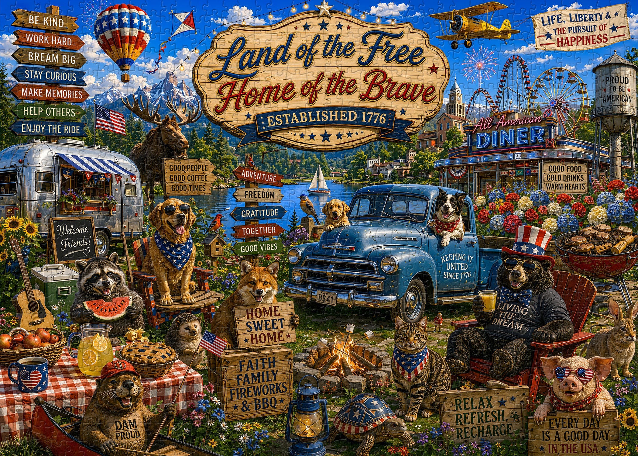 Puzzle La Terra dei Gratuiti, 1000 Pezzi
