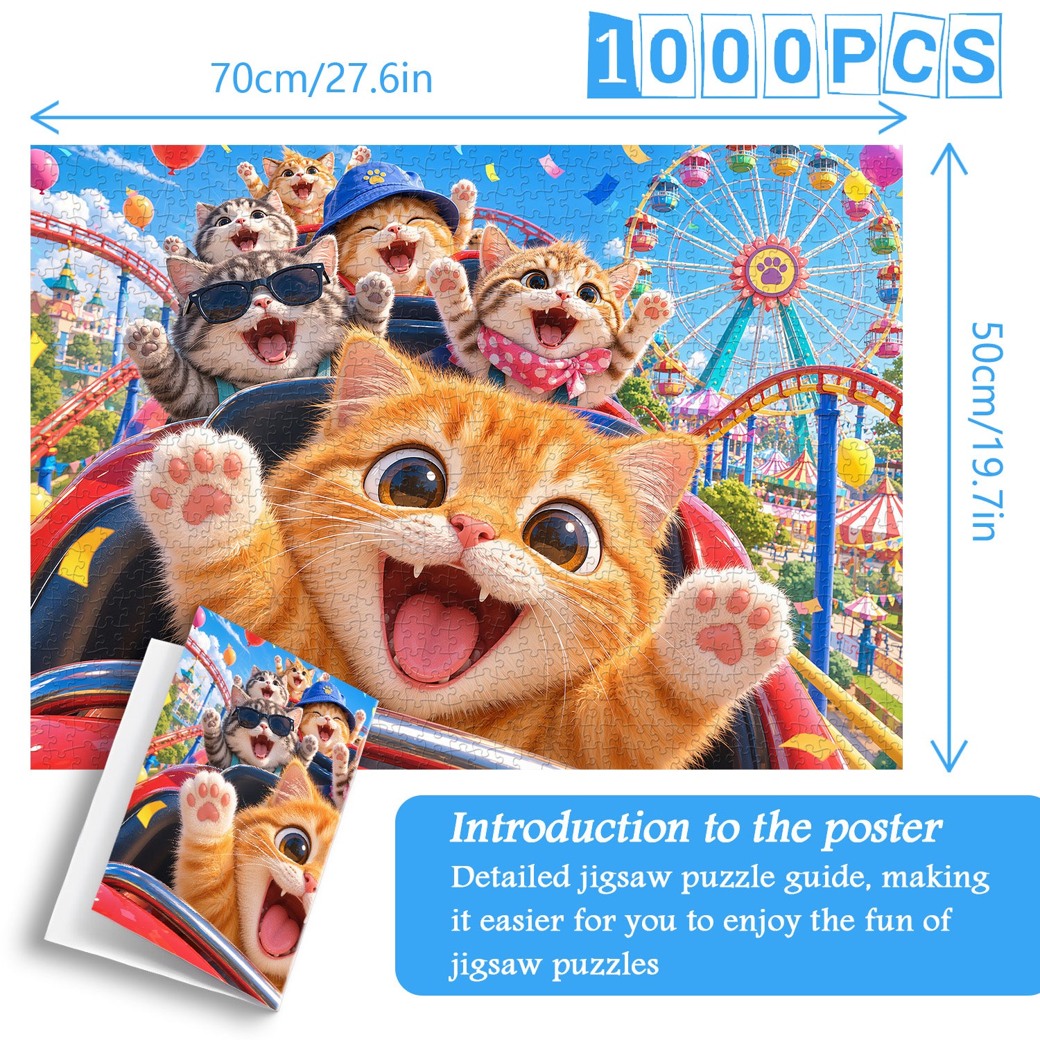 Cat Rollercoaster Jigsaw Puzzle 1000 Pieces