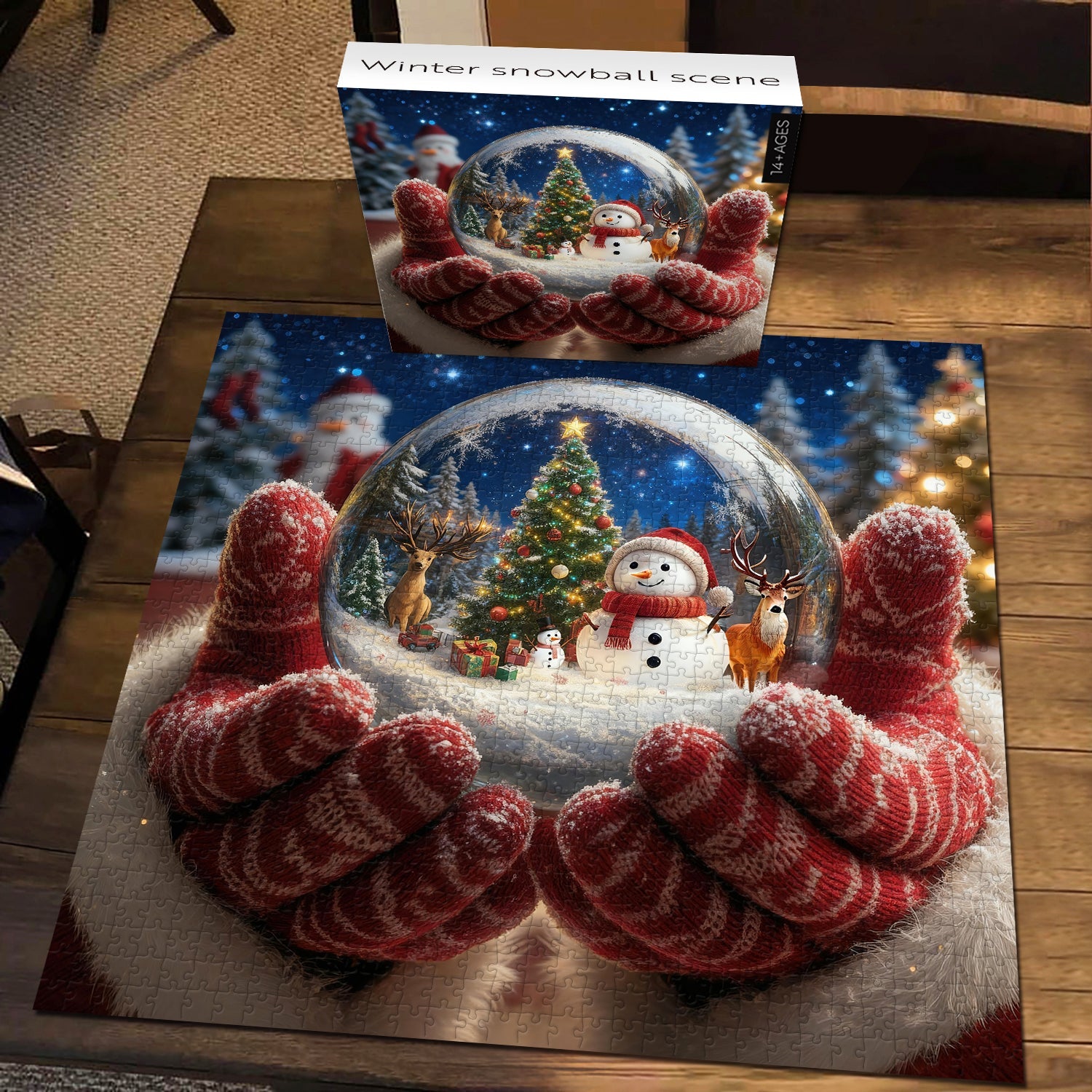 Winter snowball scene Jigsaw Puzzle 1000 Pieces