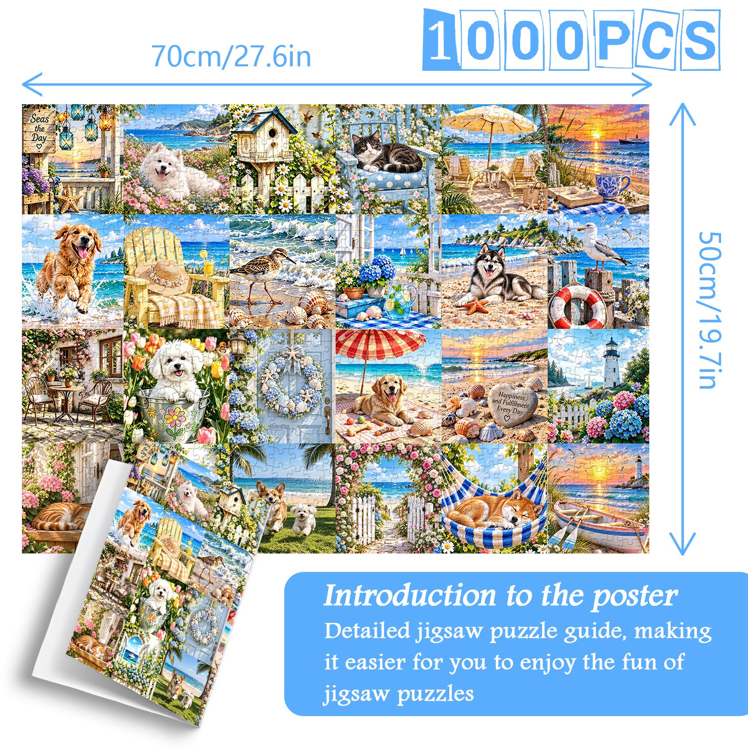 Küstengarten-Haustier-Montage-Puzzle, 1000 Teile