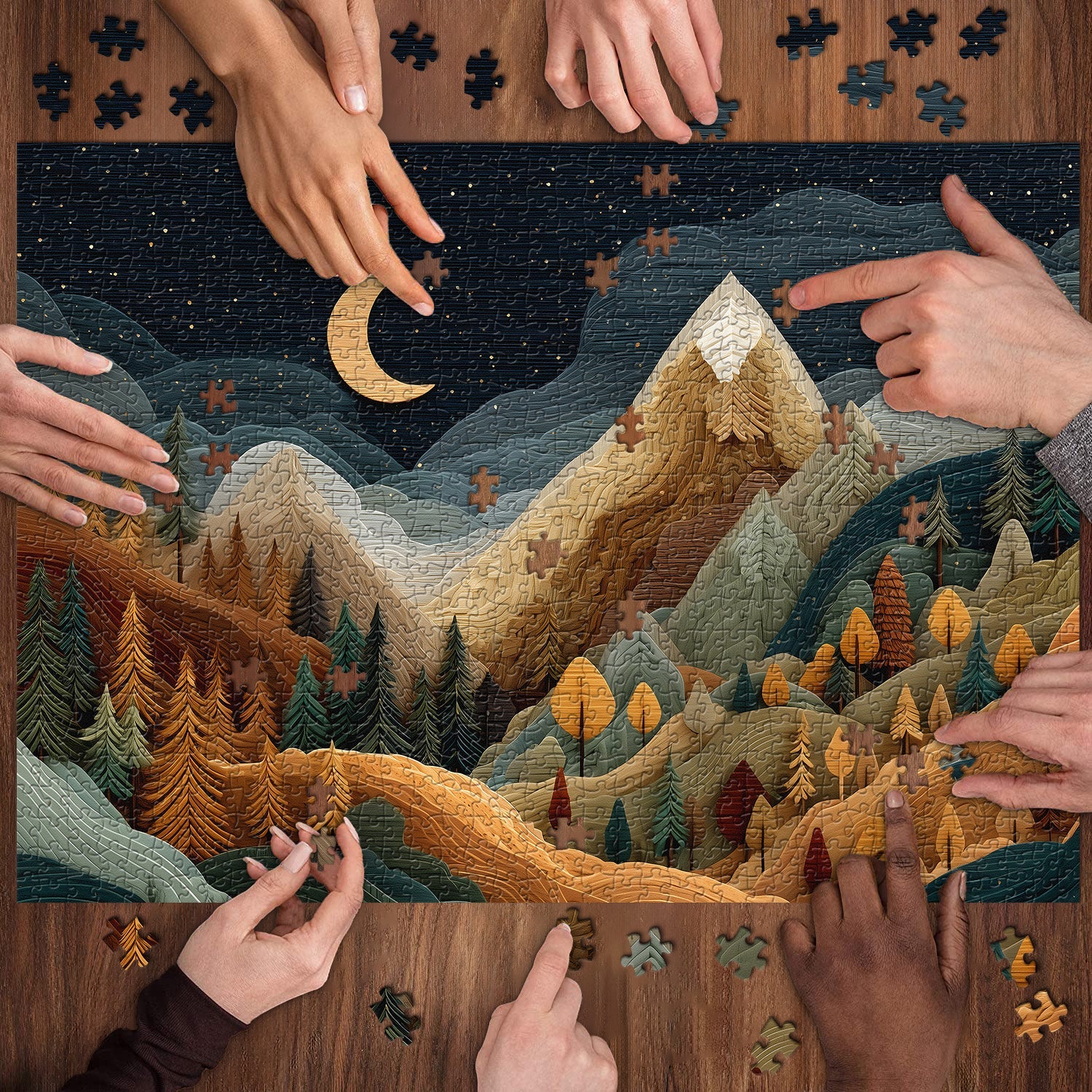 Puzzle di montagne in legno da 1000 pezzi