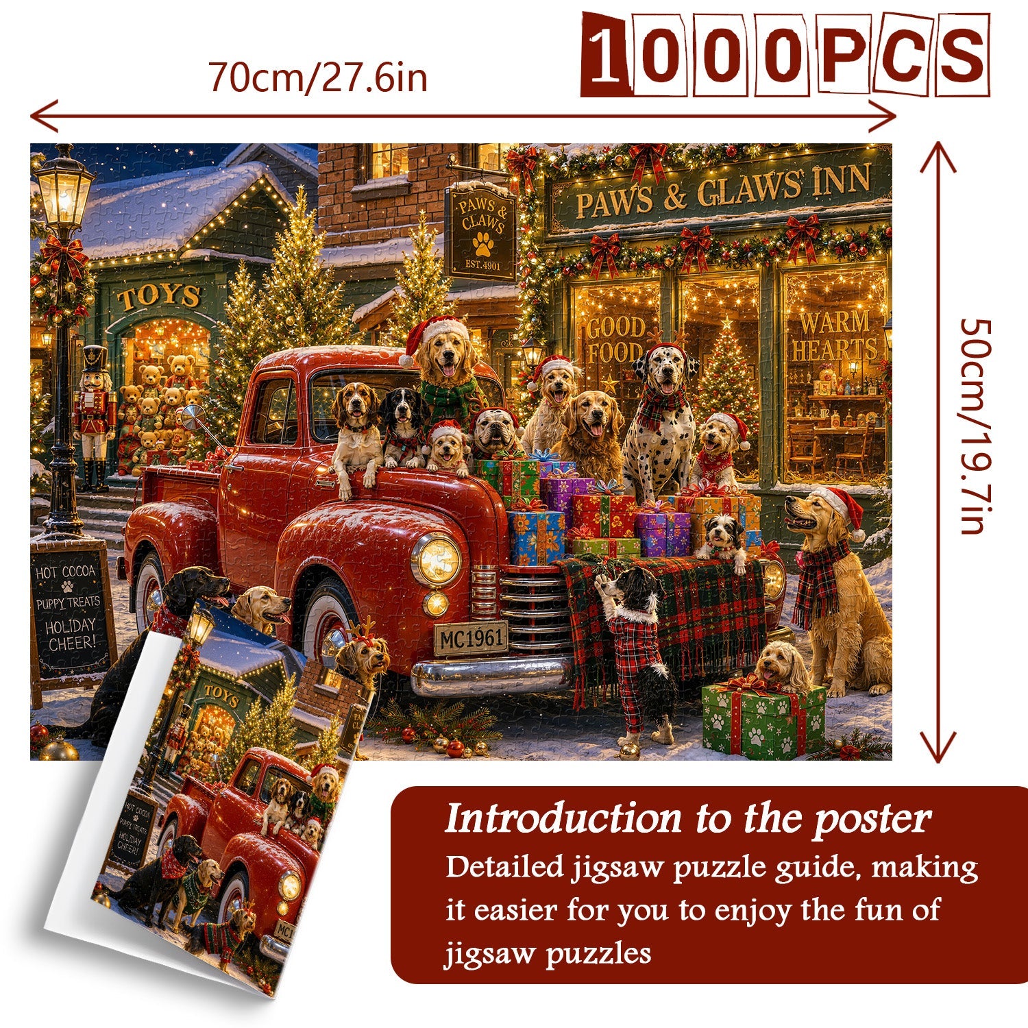 Christmas Puppy Truck Jigsaw Puzzle 1000 Pieces