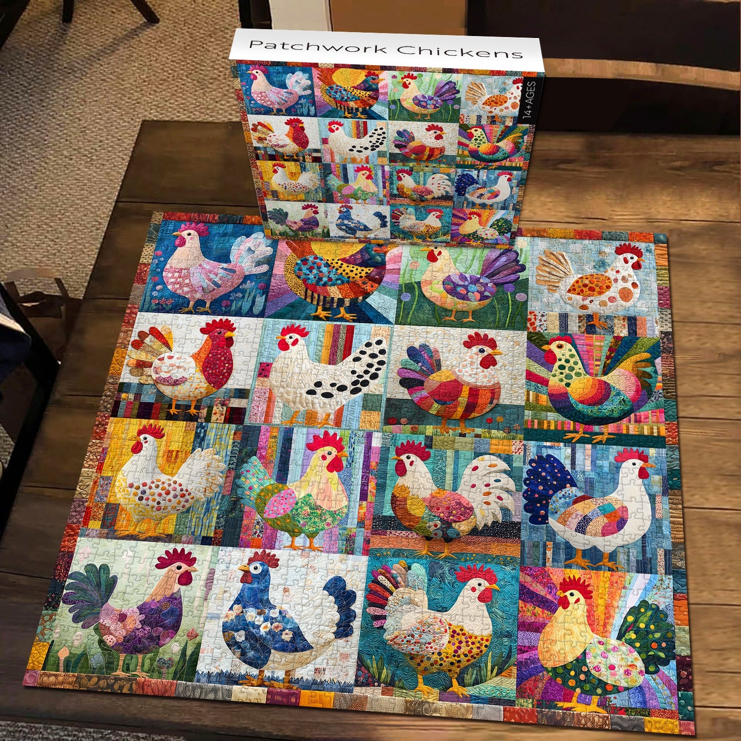 Patchwork Chickens Jigsaw Puzzle 1000 Pieces