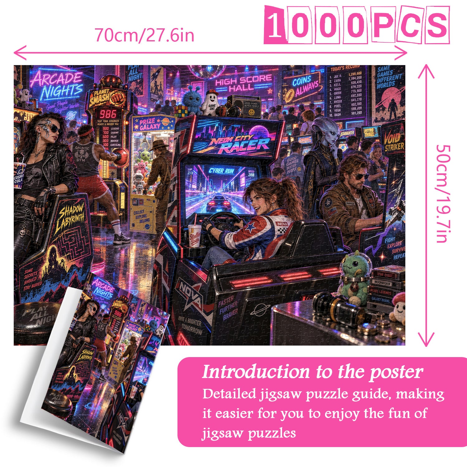 Neon Arcade Nights Jigsaw Puzzle 1000 Pieces