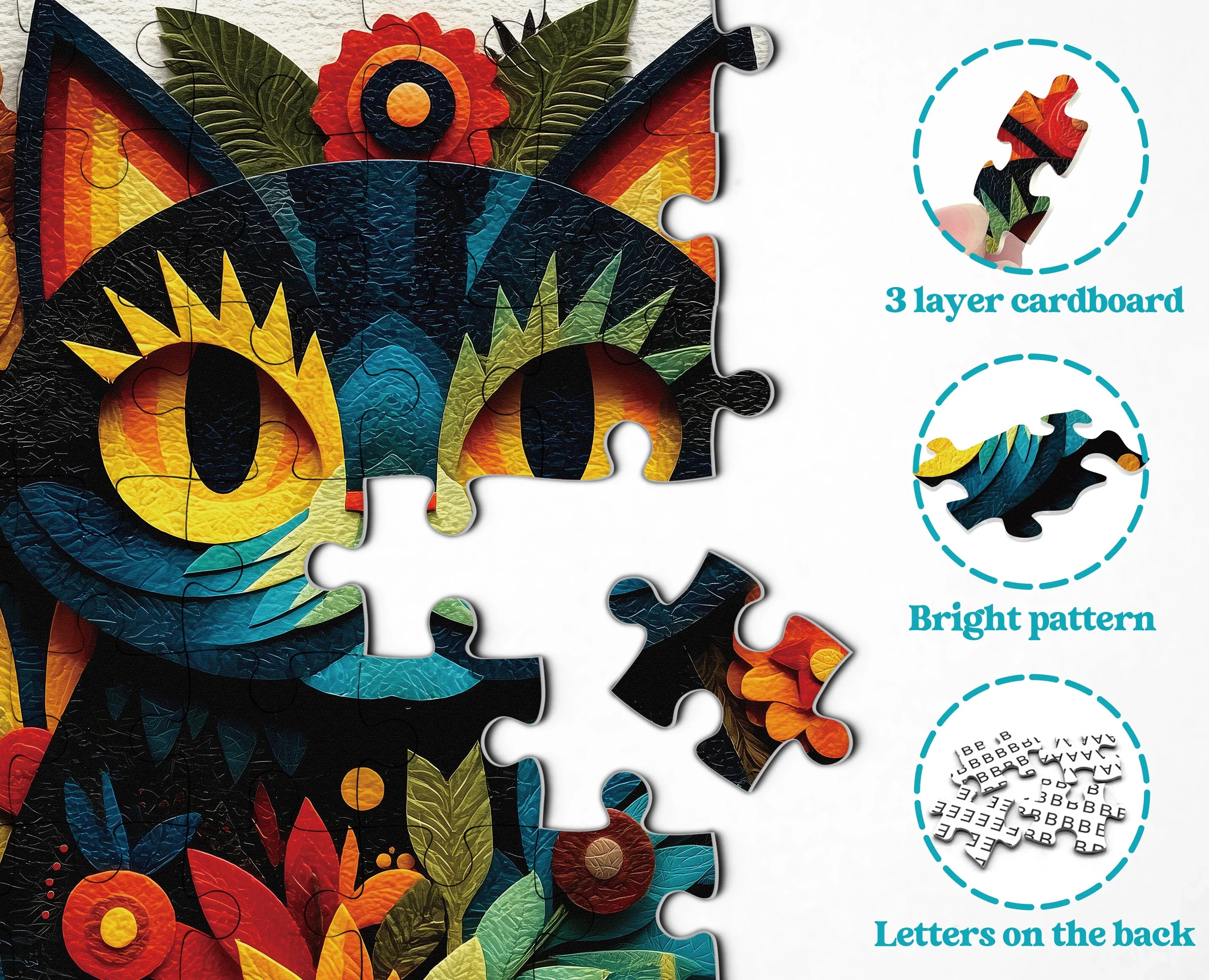 Color Bloom Cat Jigsaw Puzzle 1000 Pieces