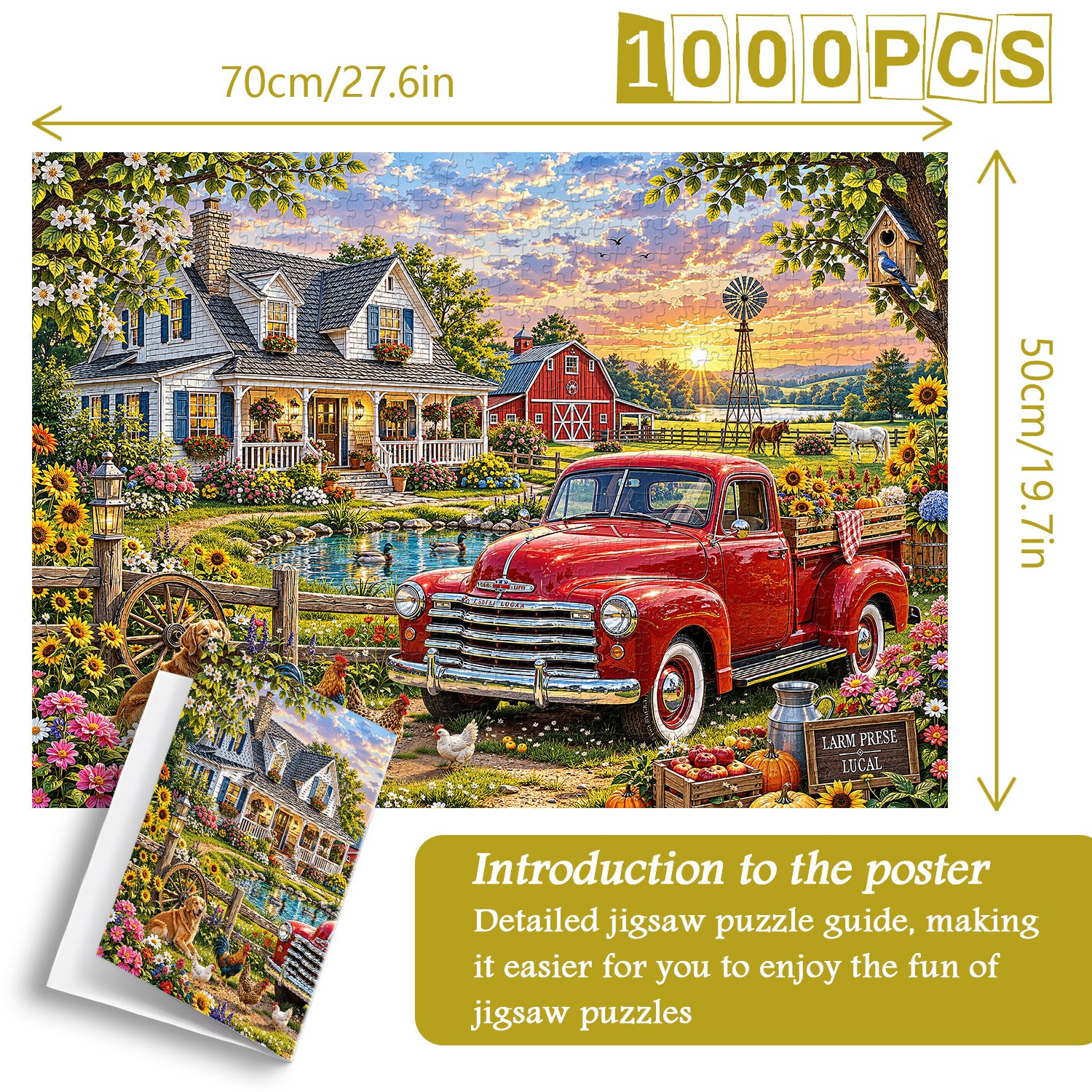 Farm Sunset Jigsaw Puzzle 1000 Pieces