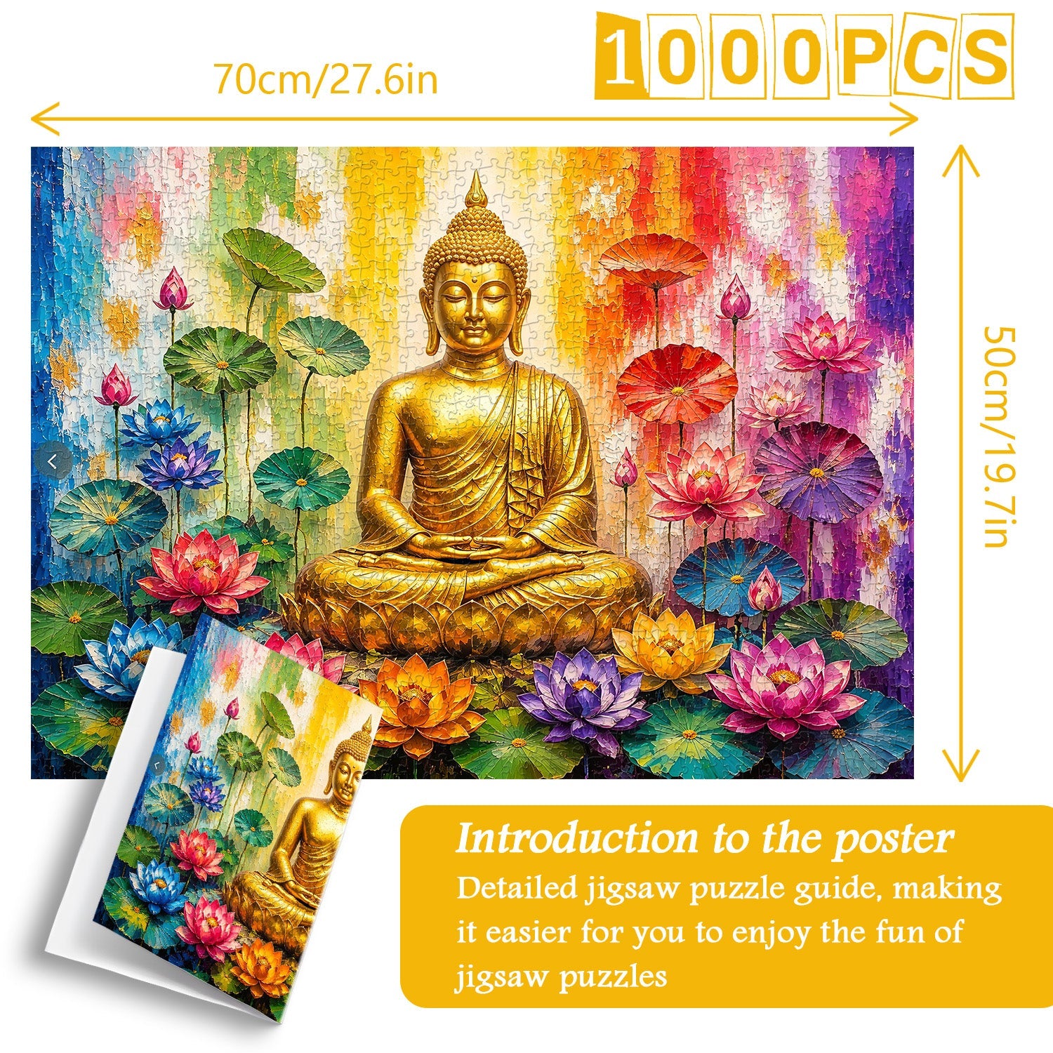 Serene Buddha Floral Bloom Jigsaw Puzzle 1000 Pieces