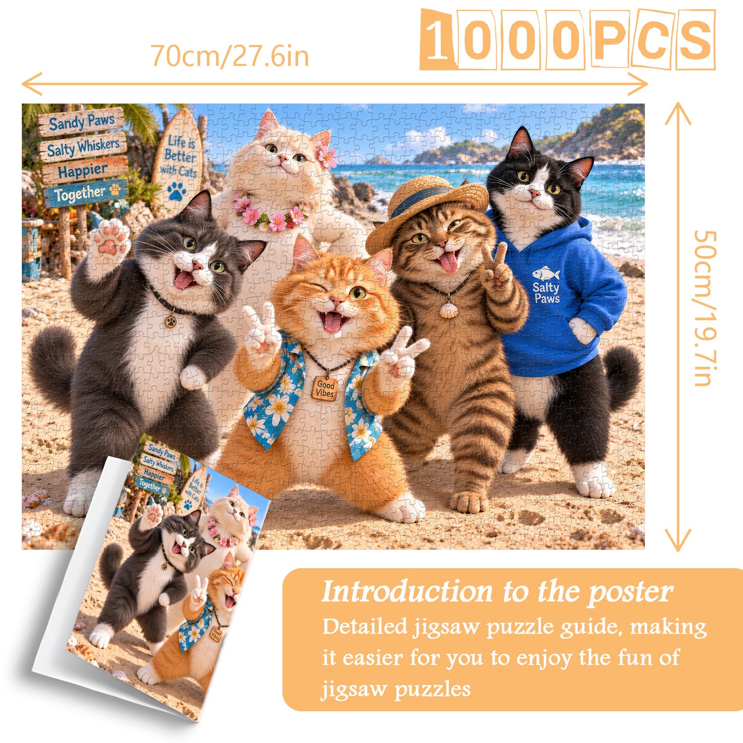 Beach Cat Crew Jigsaw Puzzle 1000 Pieces