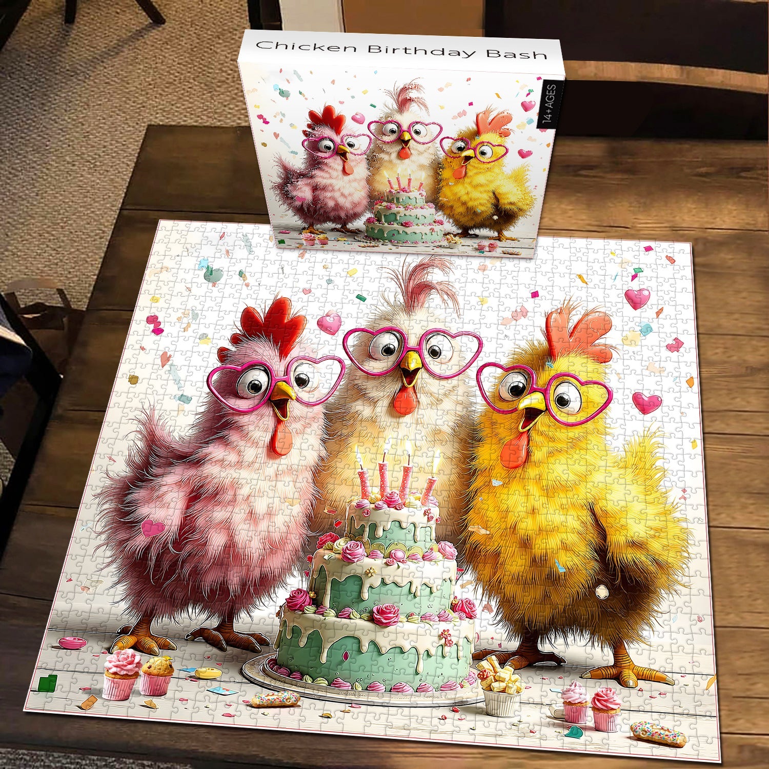 Puzzle di compleanno di pollo Bash 1000 pezzi