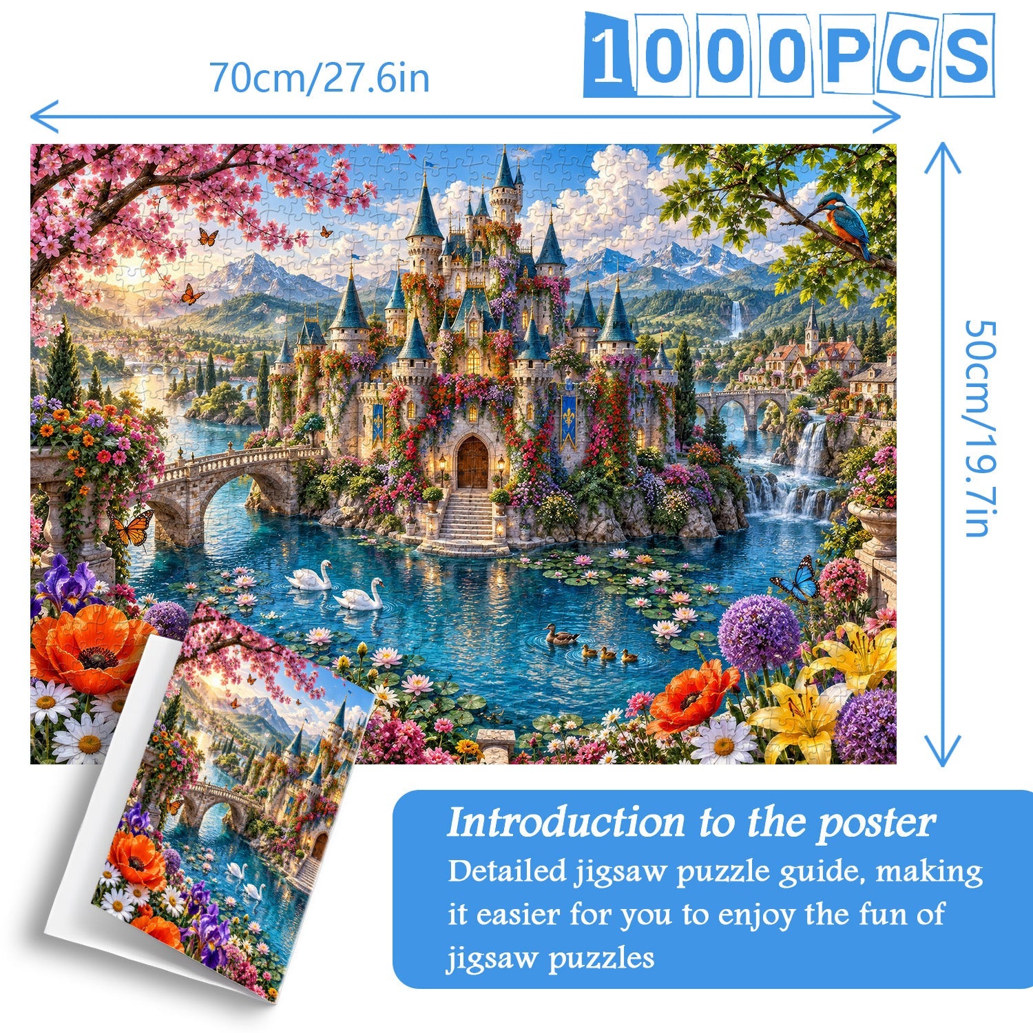 Blumentraumschloss-Puzzle, 1000 Teile