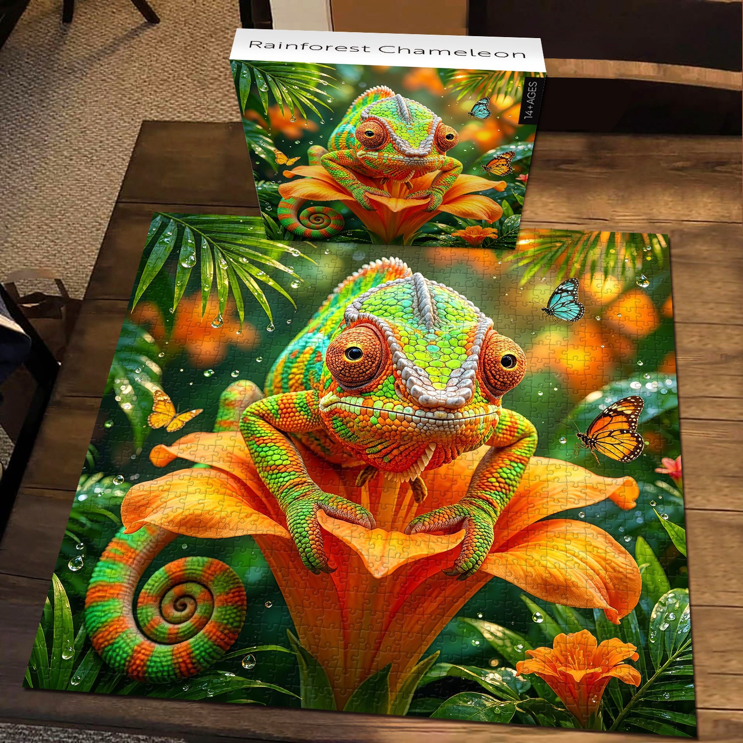 Rainforest Chameleon Jigsaw Puzzle 1000 Pieces