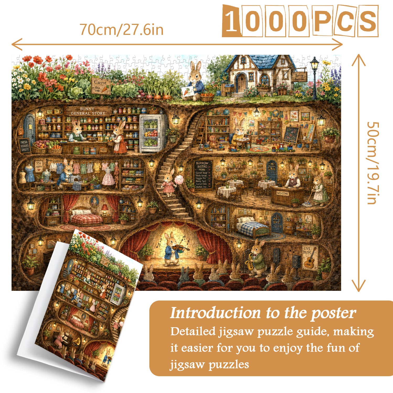 Bunny Burrow Village Jigsaw Puzzle 1000 Pieces