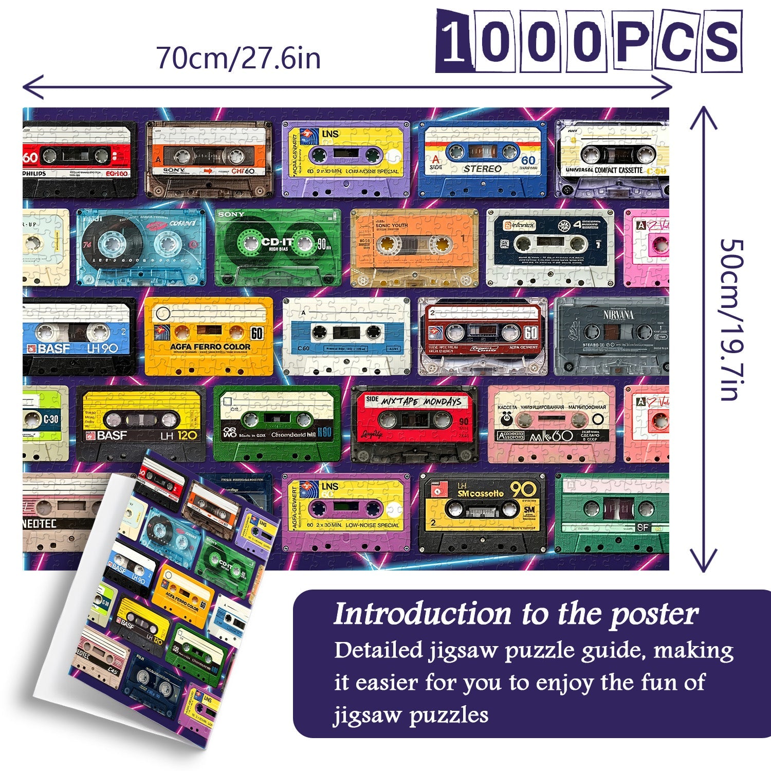 Puzzle di cassette vintage da 1000 pezzi