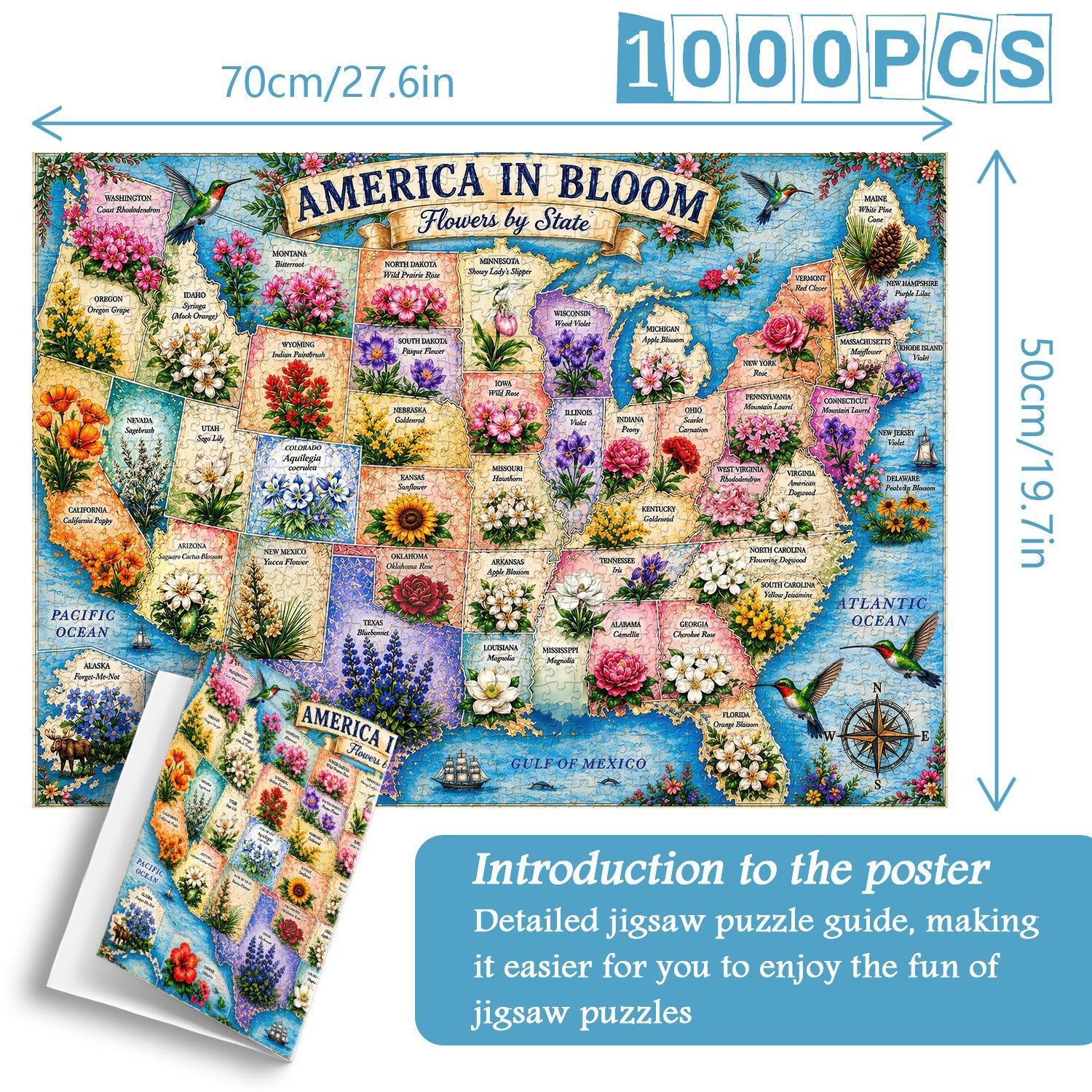 Puzzle America in Fiore 1000 Pezzi