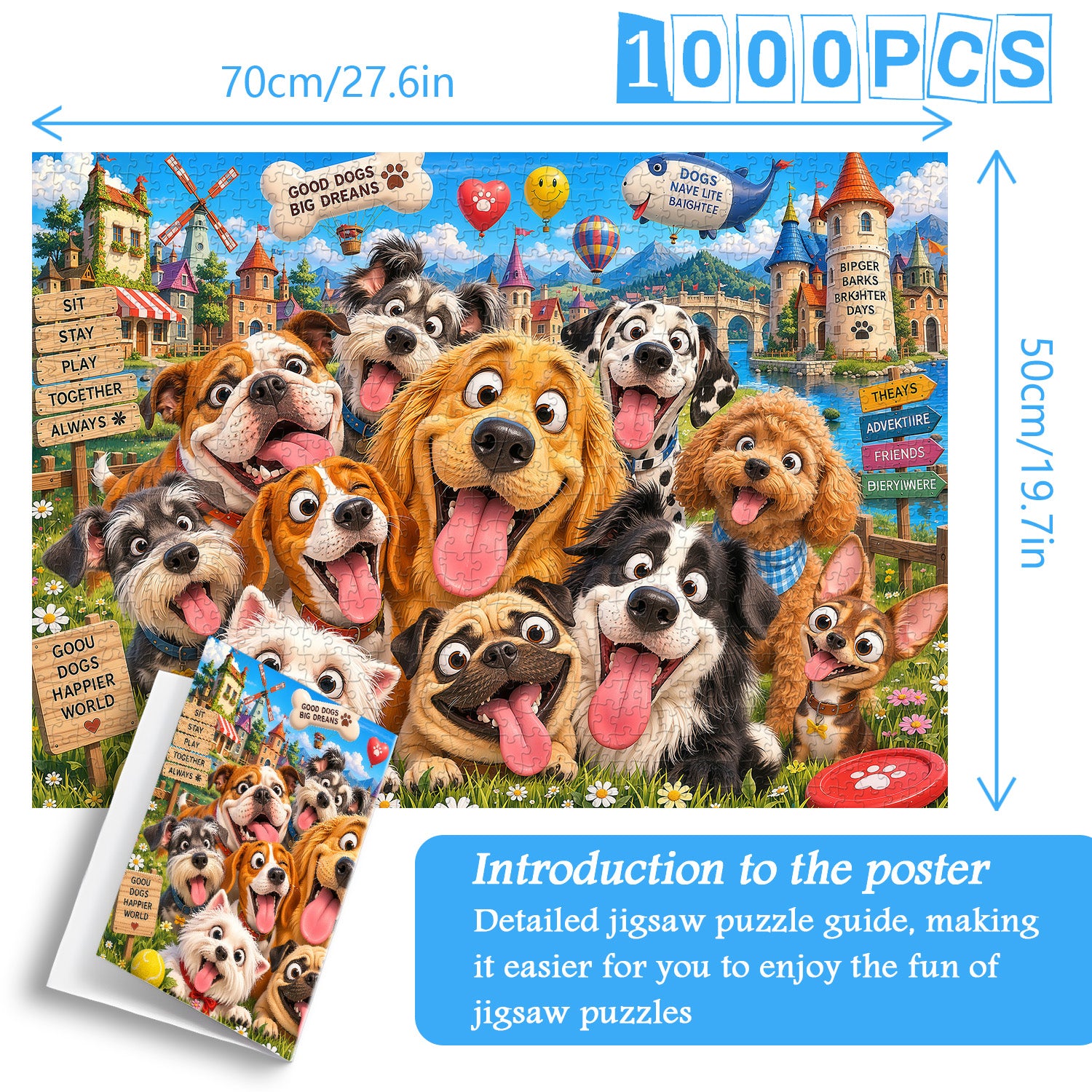 Puppy Village Jigsaw Puzzle 1000 Pieces