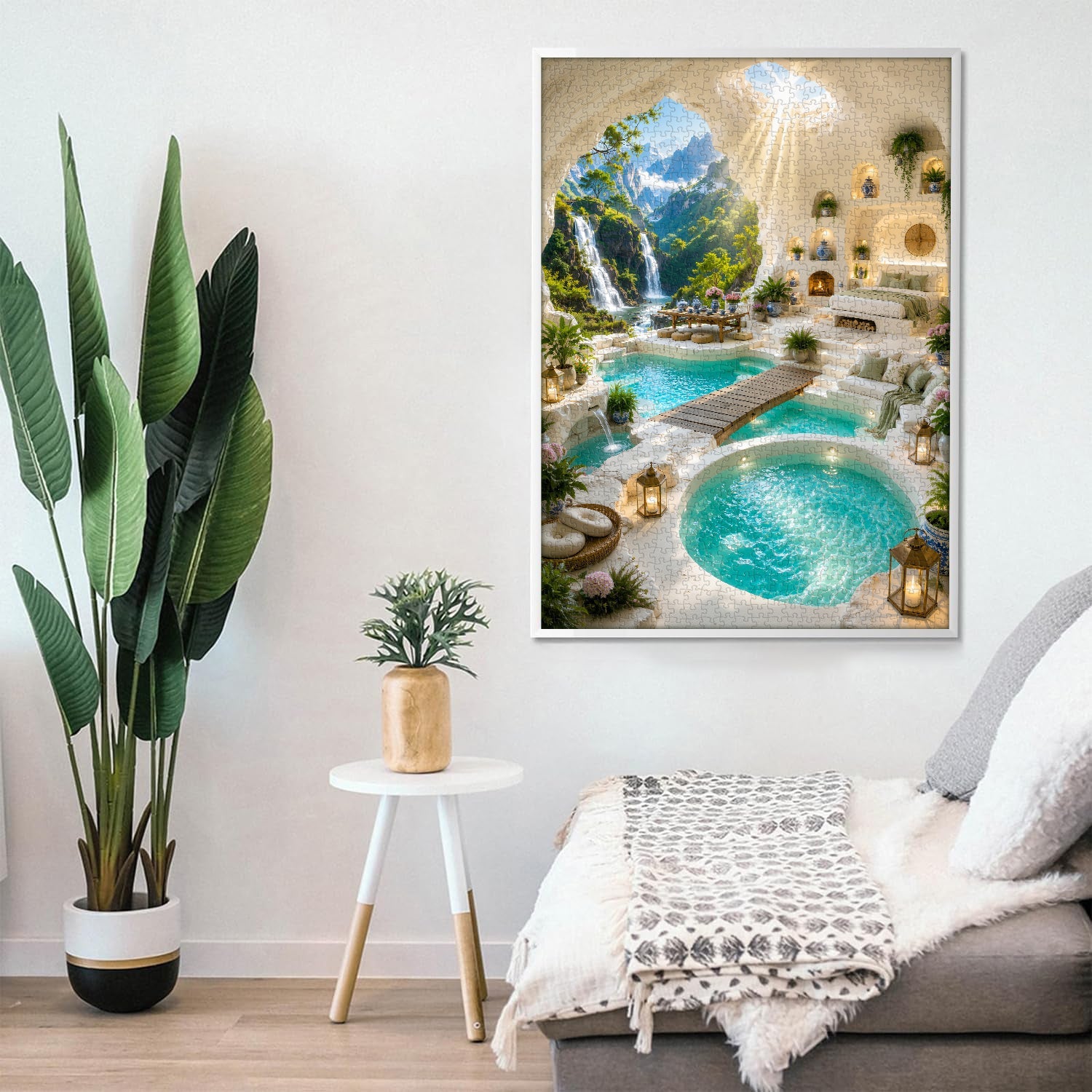 Green Cliff Retreat Jigsaw Puzzle 1000 Pieces
