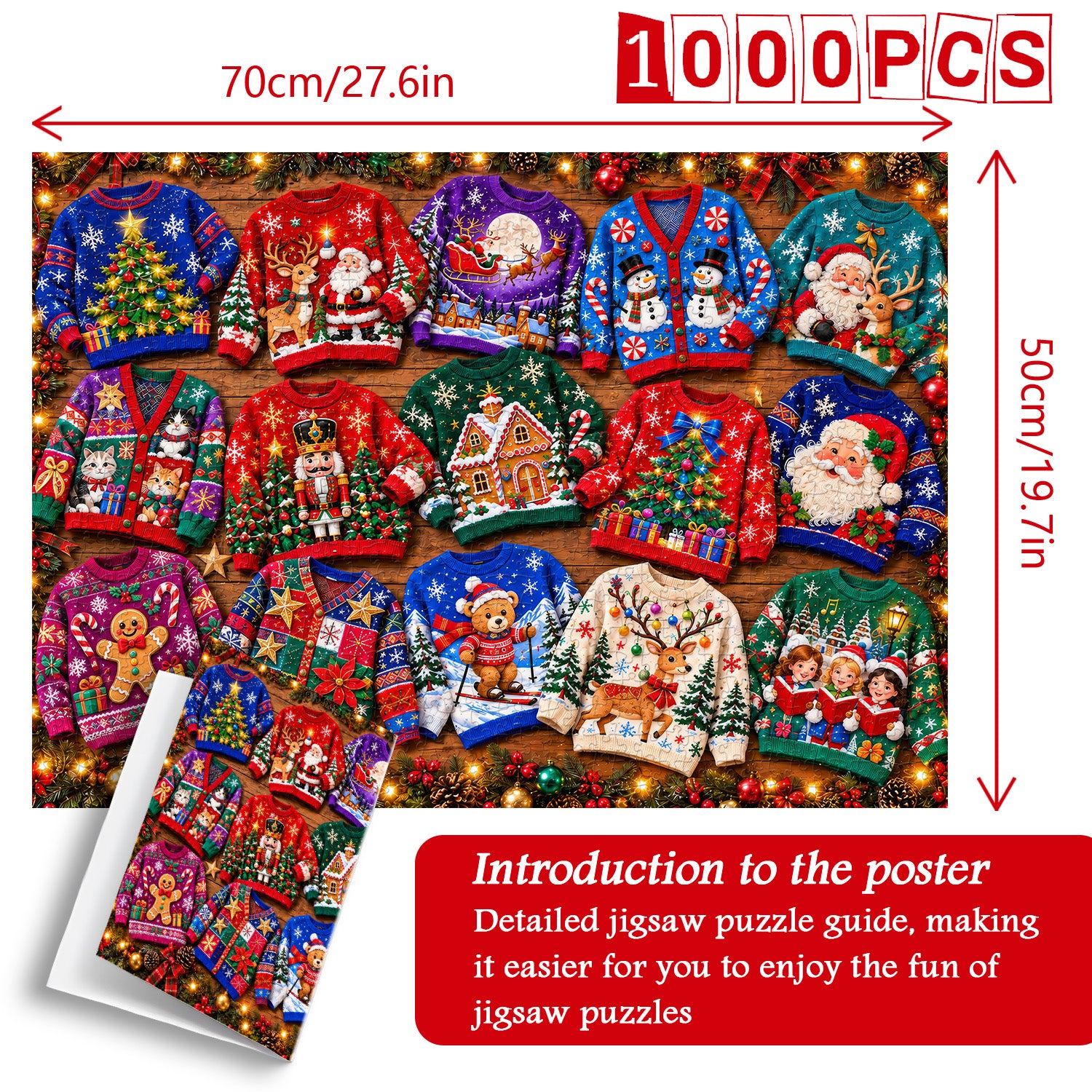 Puzzle du spectacle de pulls de Noël 1000 pièces