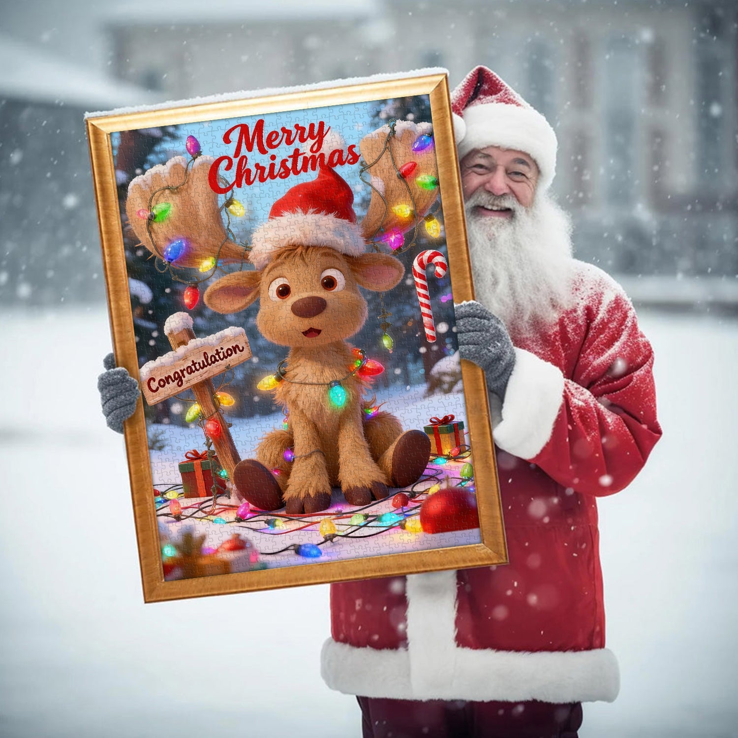 Light Reindeer Delight Jigsaw Puzzle 1000 Pieces