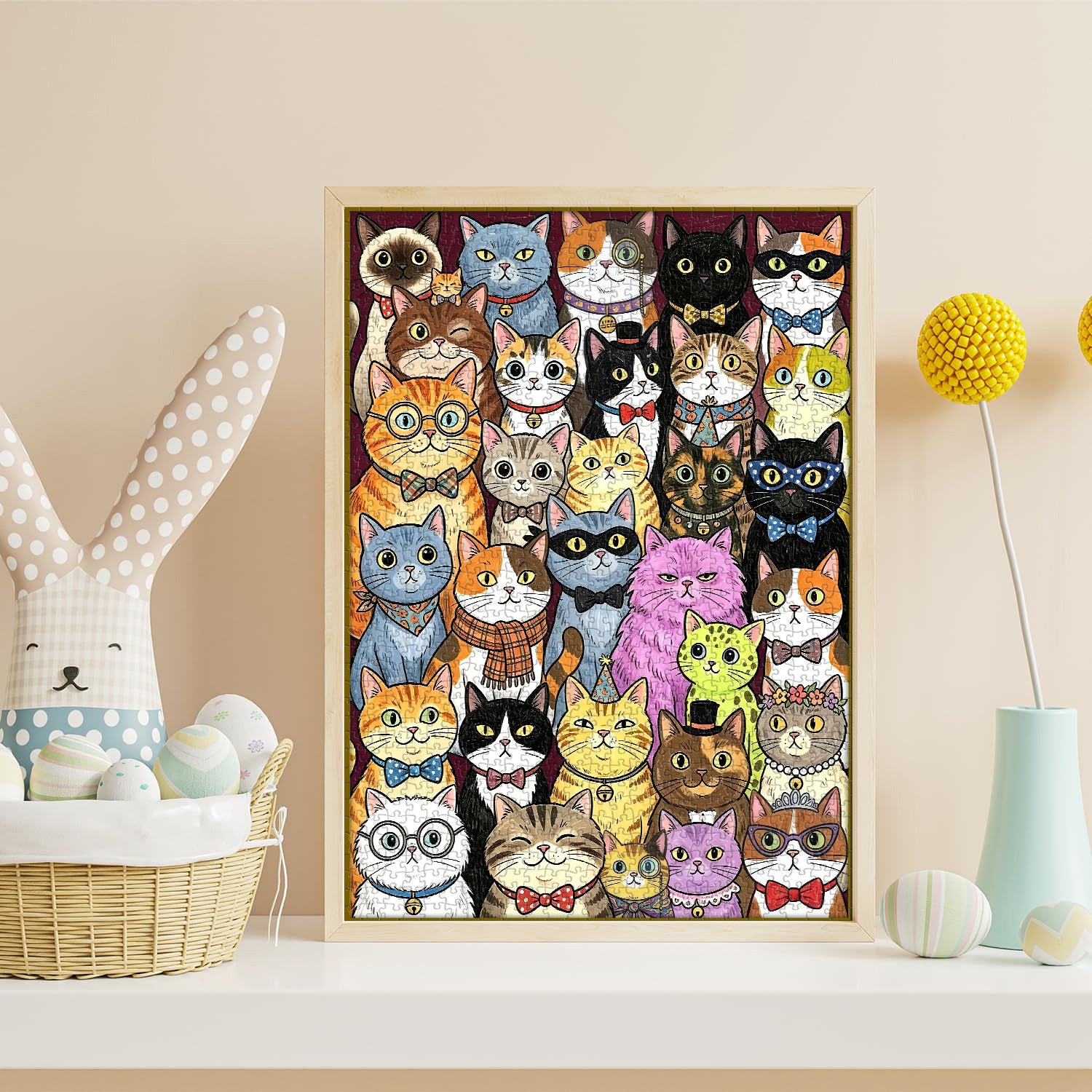 Whimsical Feline Family Portrait Jigsaw Puzzle 1000 Pieces