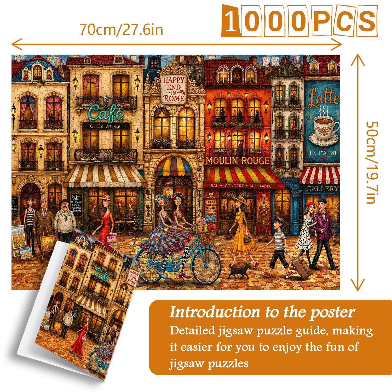 Bustling French Street Jigsaw Puzzle 1000 Pieces