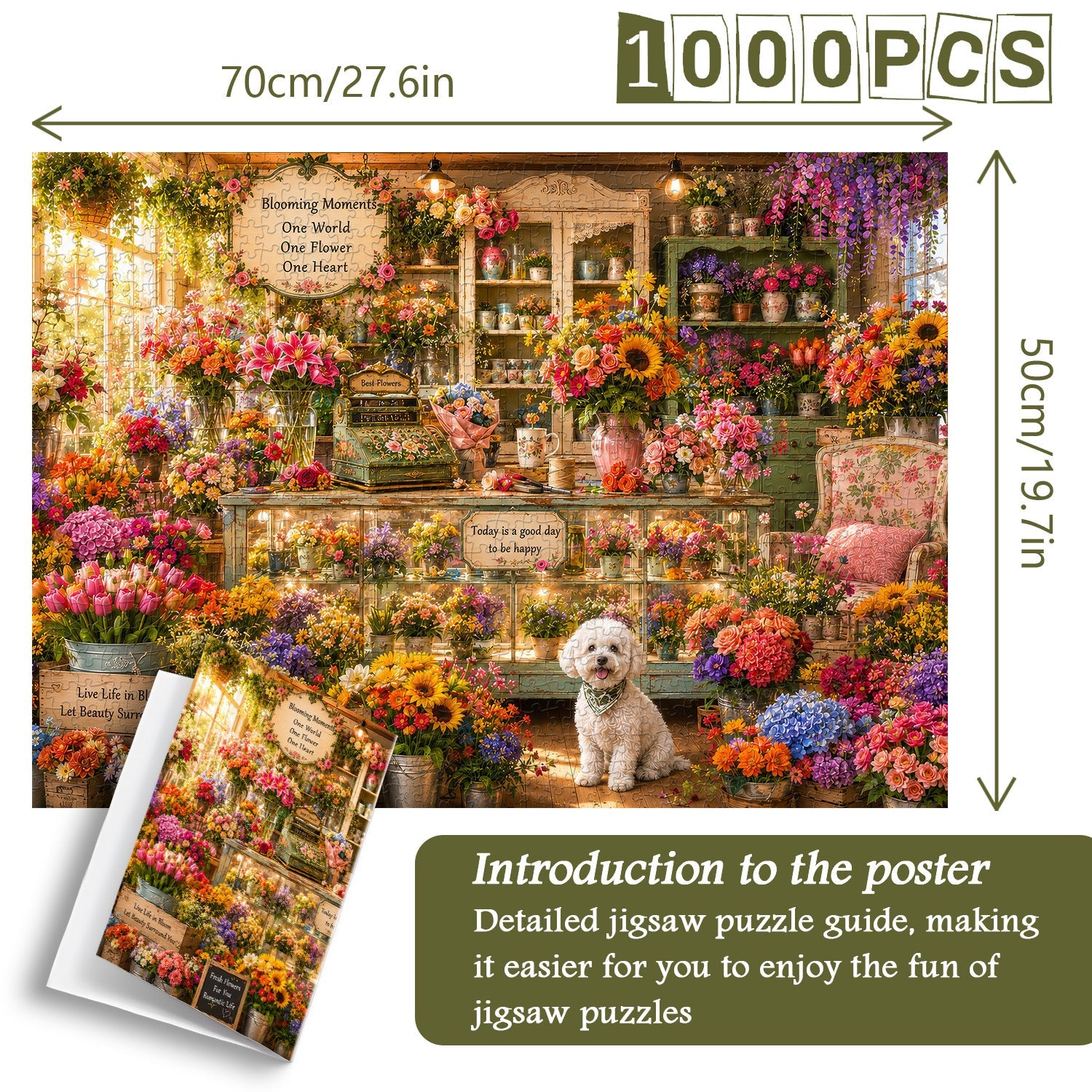 Gemütliches Blumenladen-Puzzle 1000 Teile