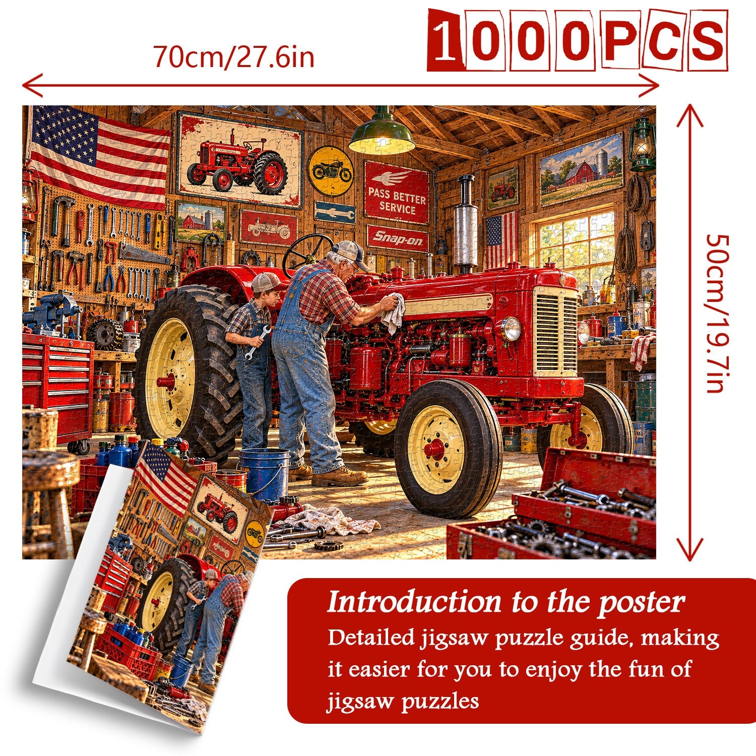 Tractor Repair Barn Jigsaw Puzzle 1000 Pieces