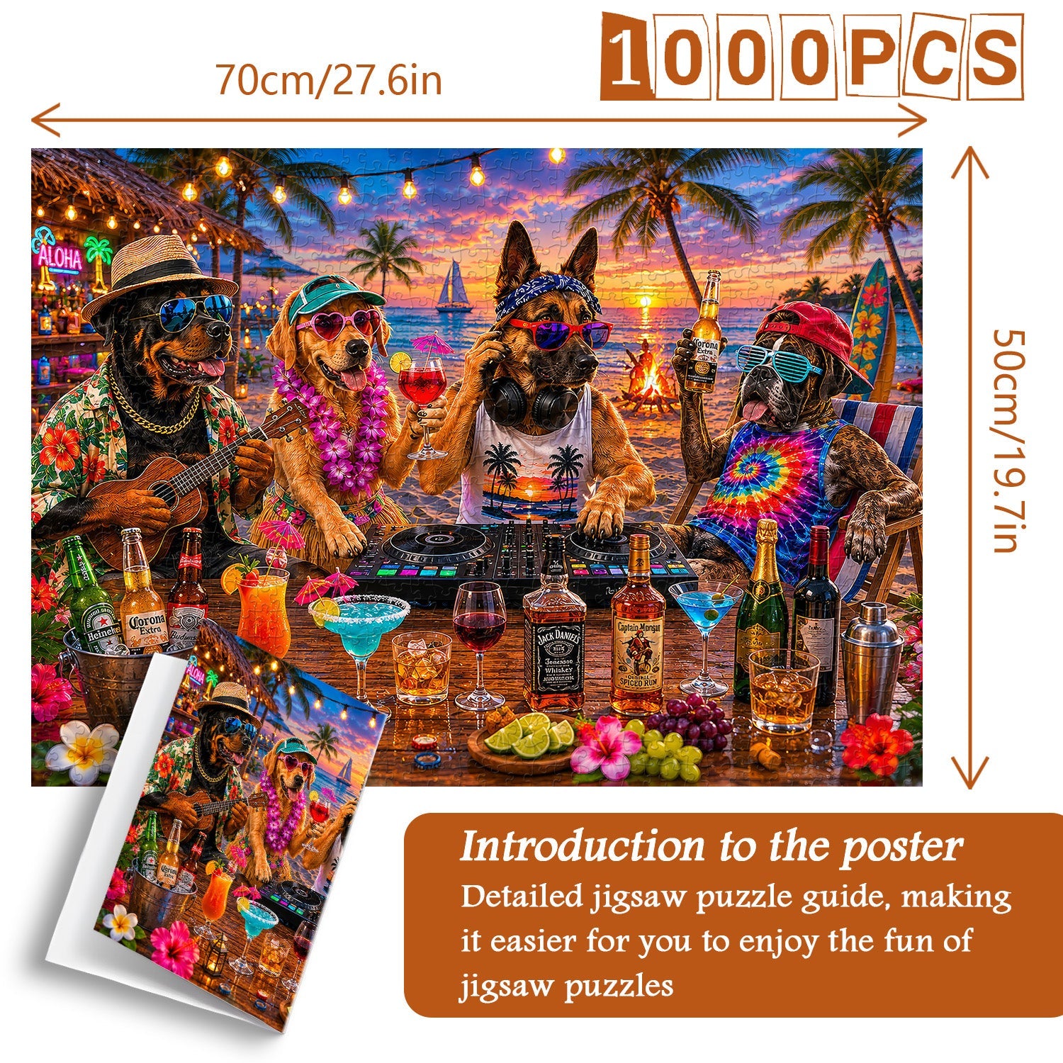 Puzzle Tropical Dogs DJ Party 1000 pezzi