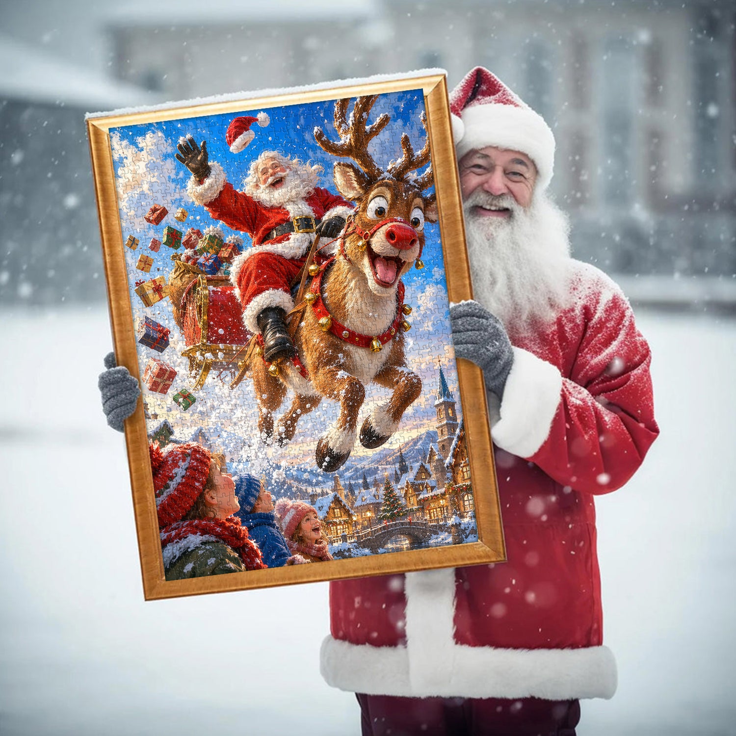 Reindeer Ride Jigsaw Puzzle 1000 Pieces