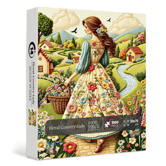 Puzzle da donna di campagna floreale, 1000 pezzi