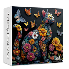 Butterfly Floral Feline Jigsaw Puzzle 1000 Pieces