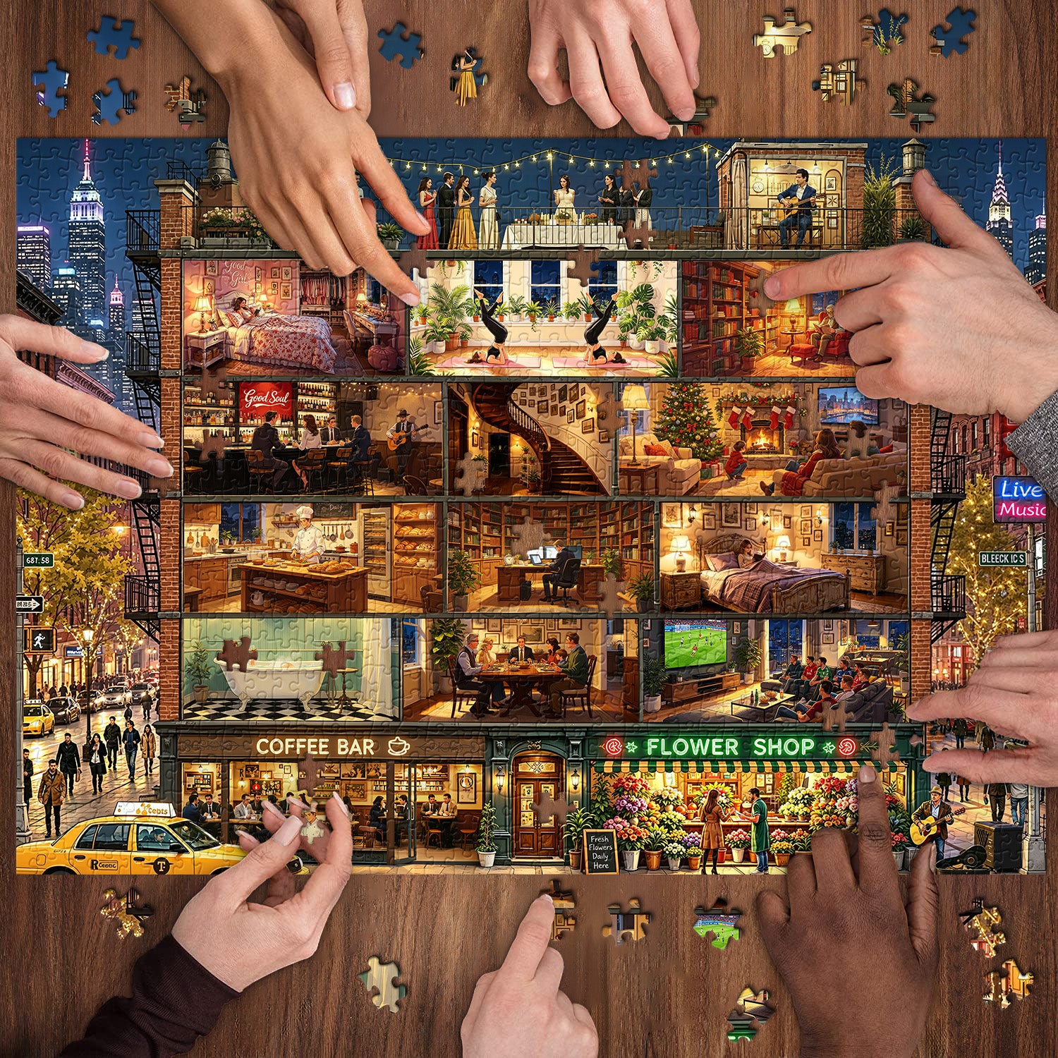 Home in Night Jigsaw Puzzle 1000 Pieces