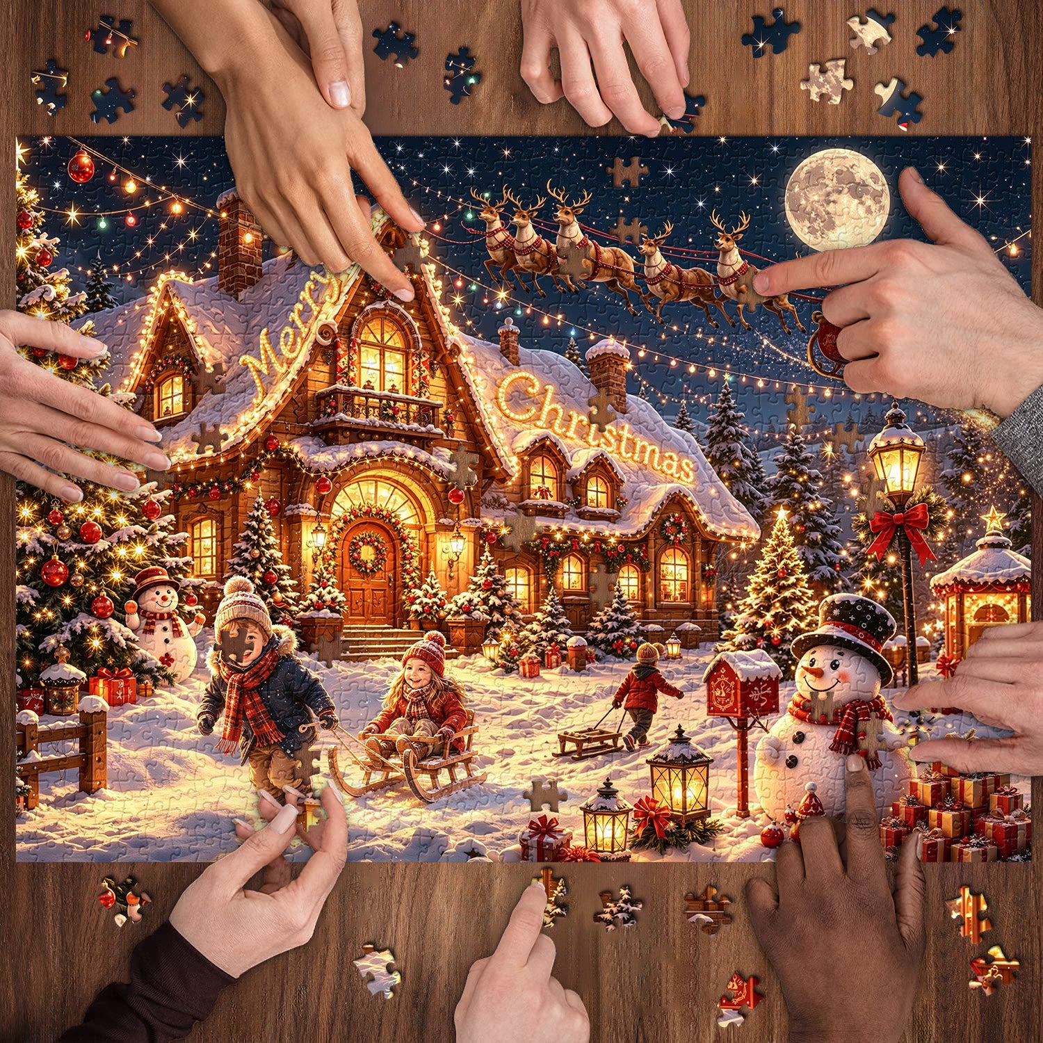 Magical Christmas Night Jigsaw Puzzle 1000 Pieces