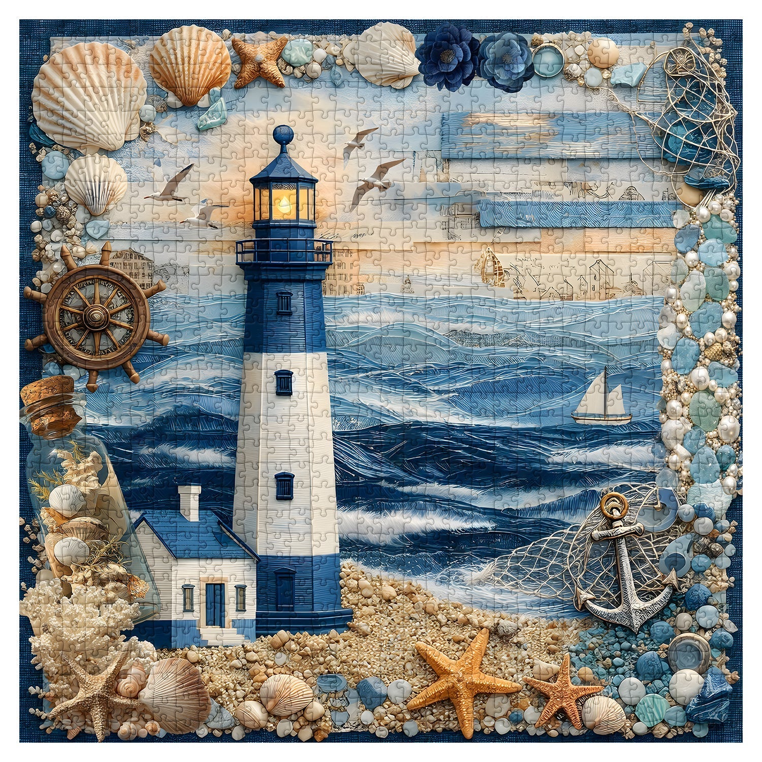 Puzzle Faro e Mare 1000 Pezzi