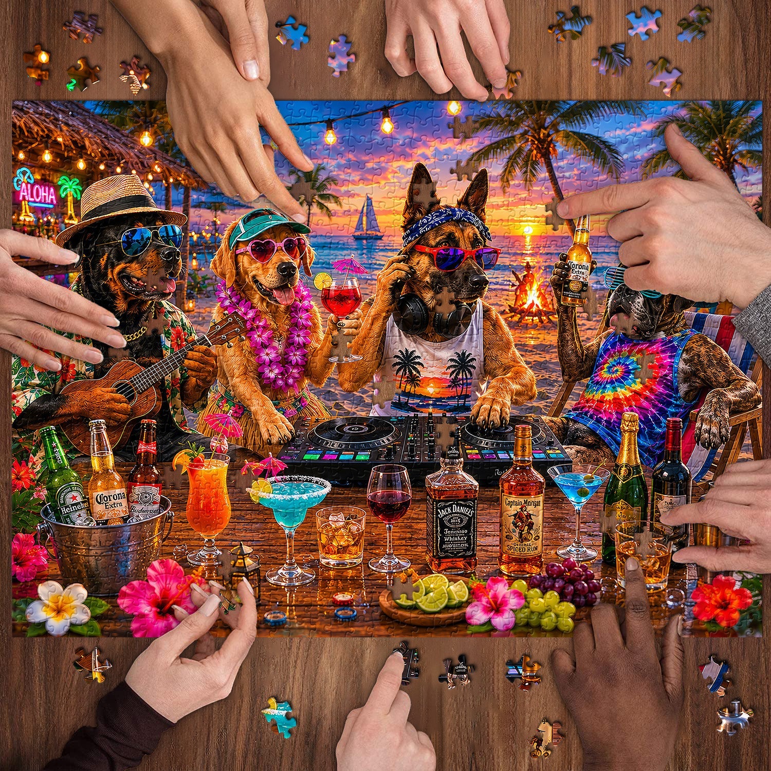 Puzzle Tropical Dogs DJ Party 1000 pezzi