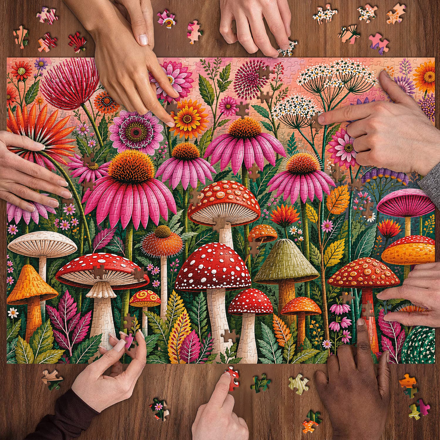 Floral Fungi Haven Jigsaw Puzzle 1000 Pieces