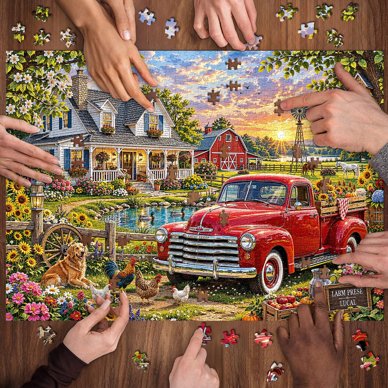 Farm Sunset Jigsaw Puzzle 1000 Pieces
