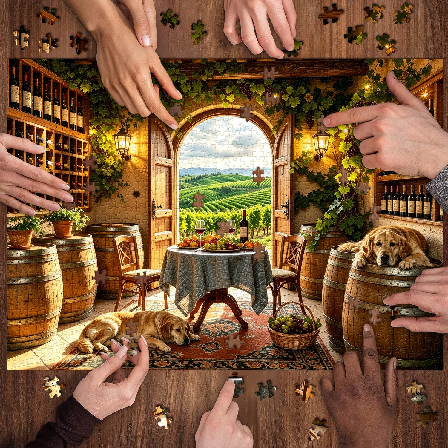 Puzzle Cantina Toscana Illuminata dal Sole 1000 Pezzi