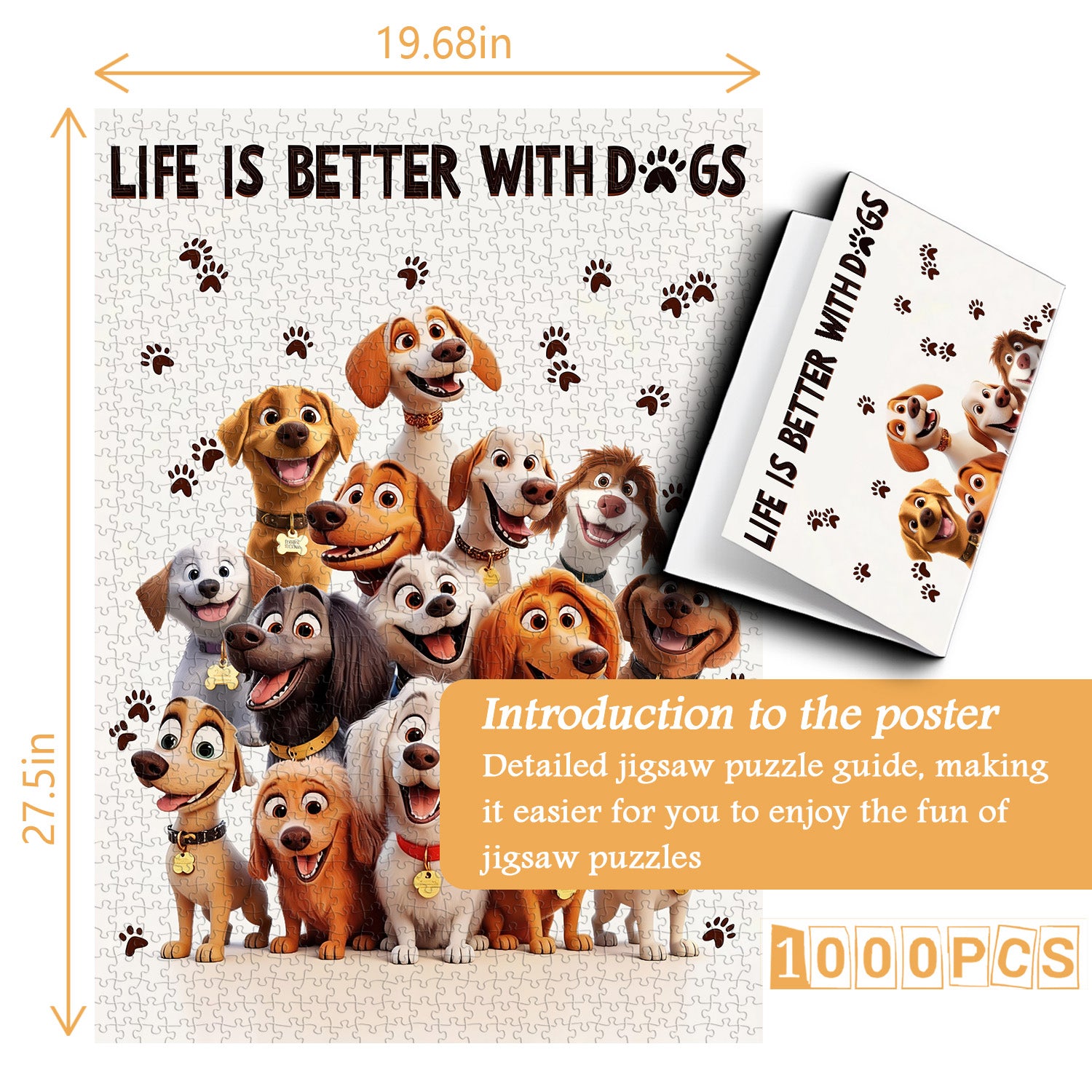 Life is Better with Dogs Jigsaw Puzzle 1000 Pieces