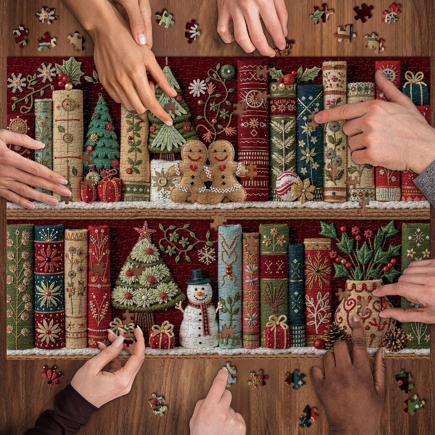 Gemütliche Weihnachtsbuchschule Puzzle 1000 Stücke