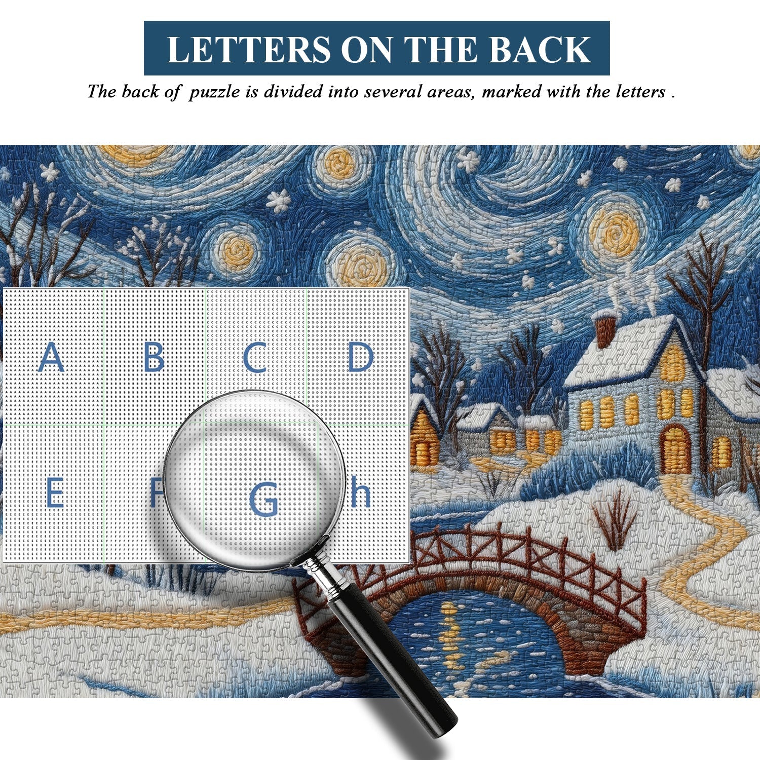 Snowy Village Glow Jigsaw Puzzle 1000 Pieces