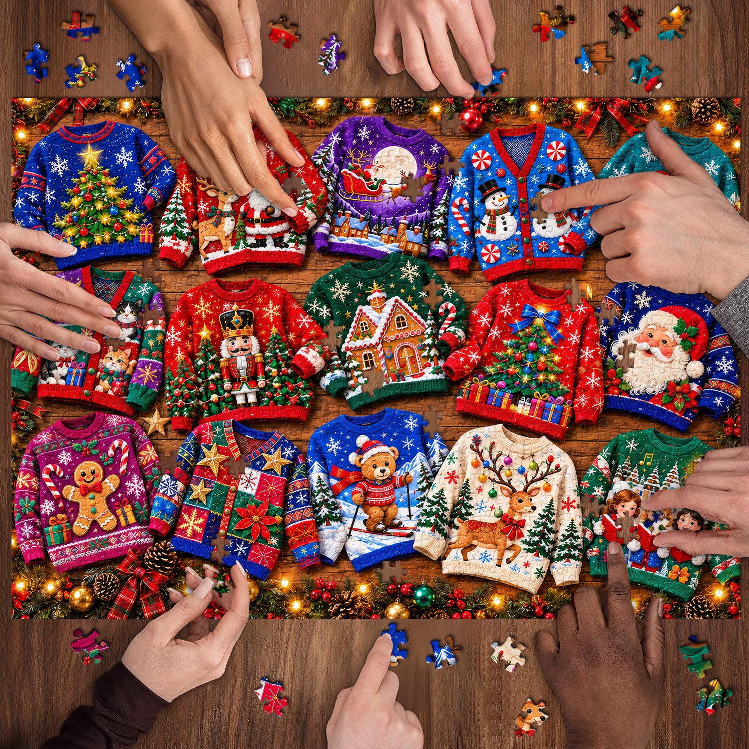 Puzzle du spectacle de pulls de Noël 1000 pièces