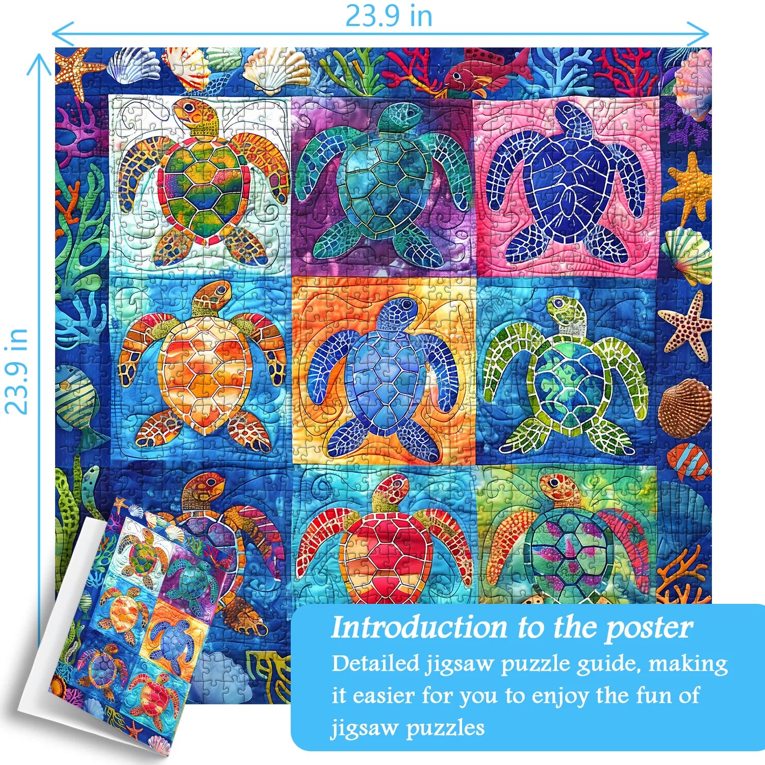 Tartarughe oceaniche colorate puzzle puzzle 1000 pezzi