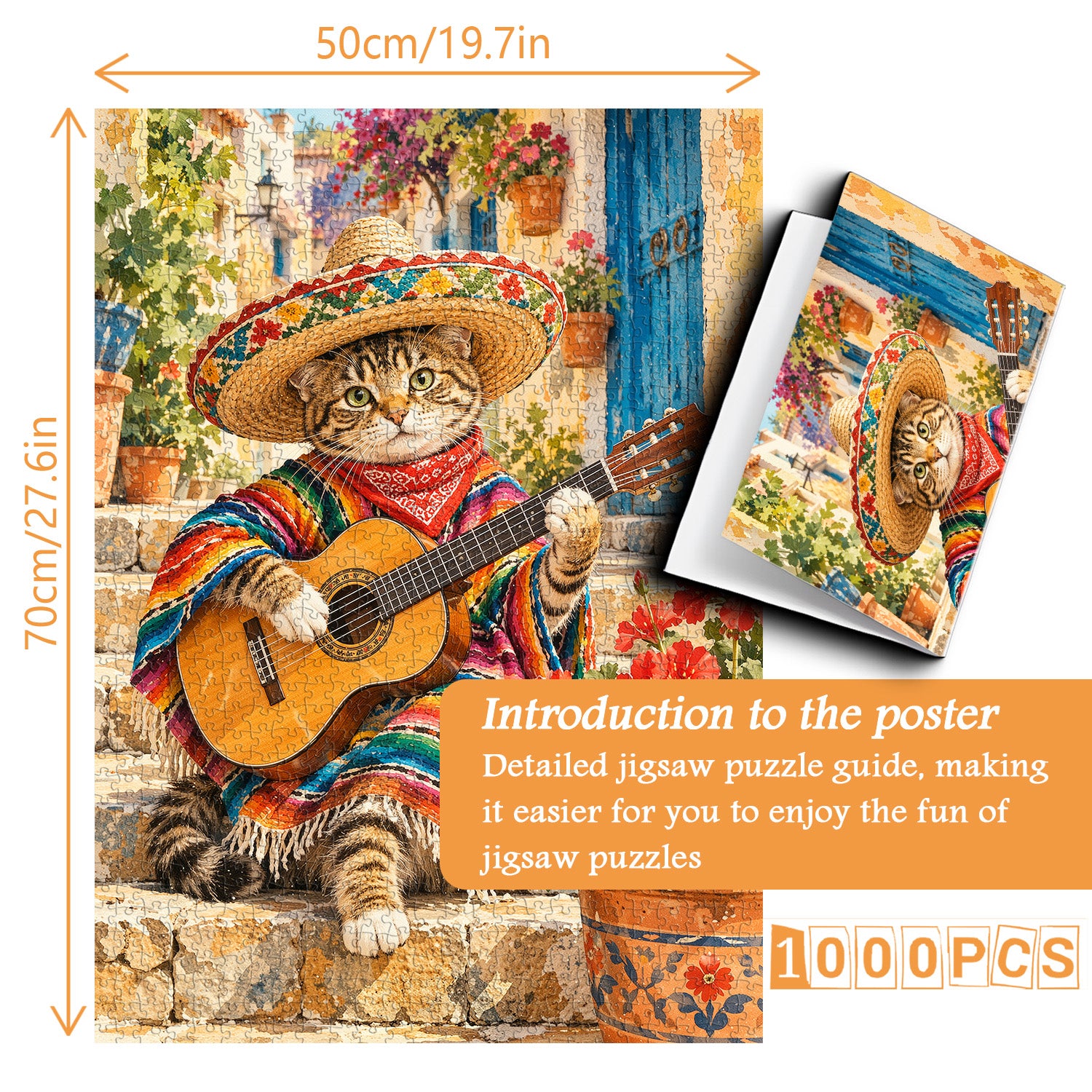 Guitar Cat Jigsaw Puzzle 1000 Pieces