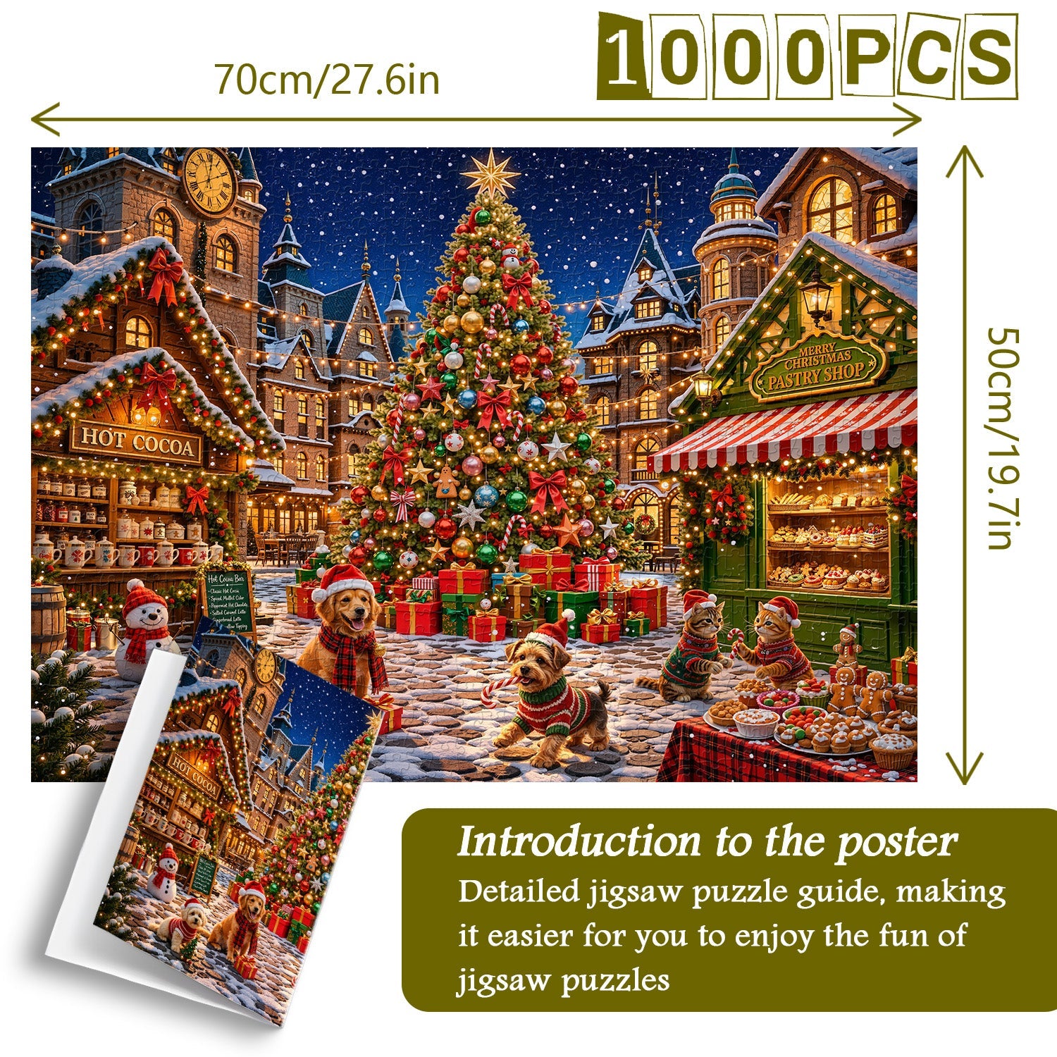 Puzzle Bazar enneigé 1000 pièces