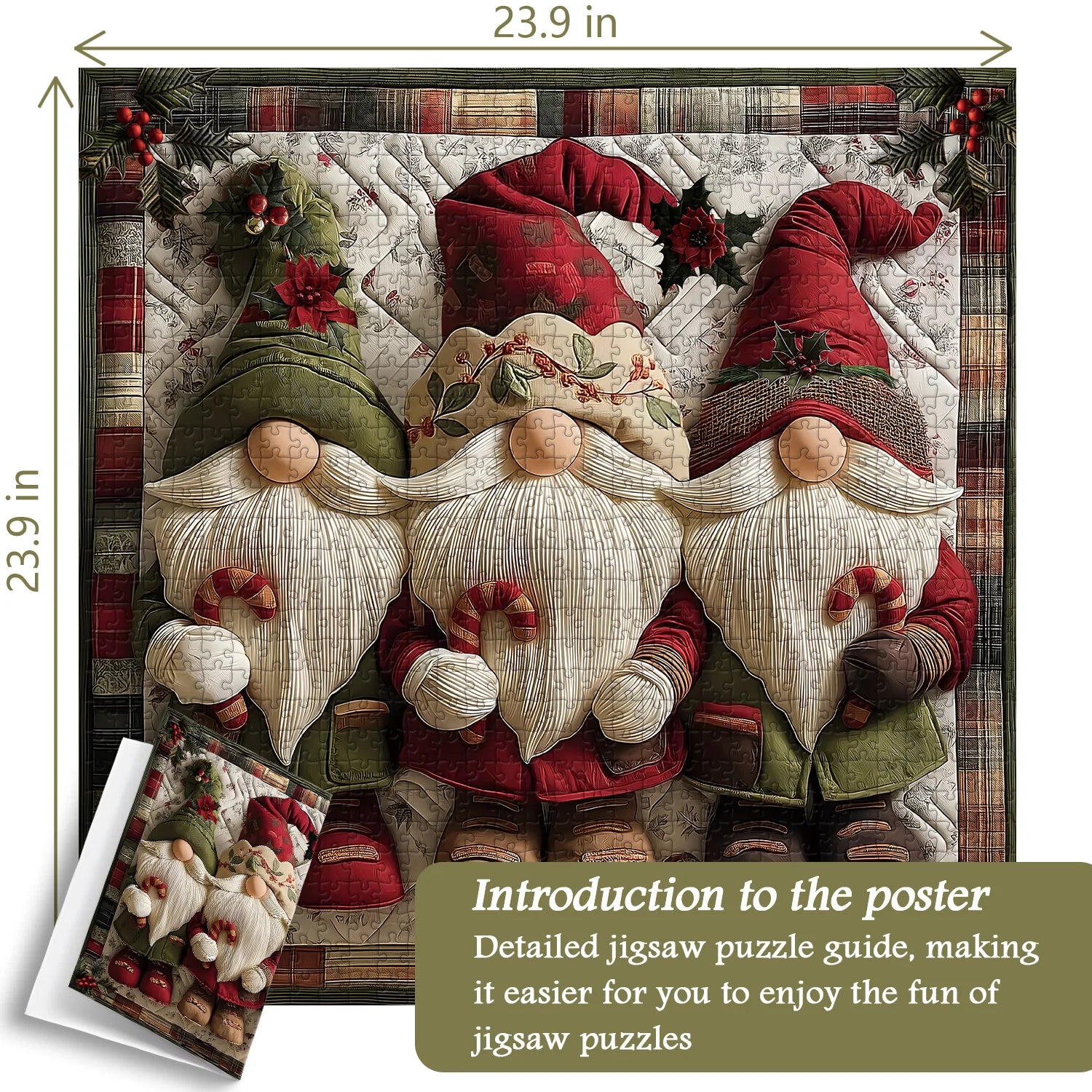 Stoff Weihnachten Gnom Puzzle 1000 Stücke